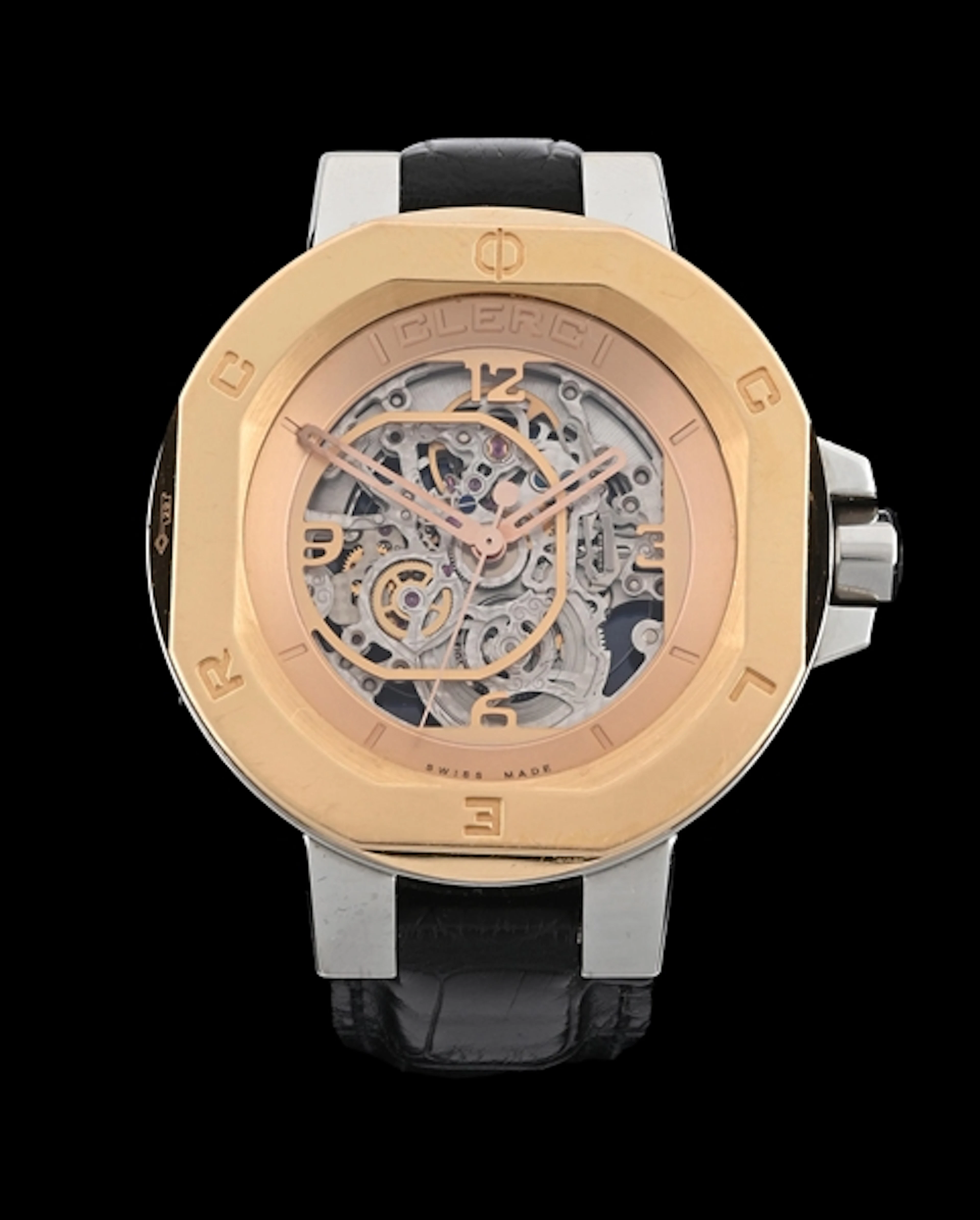CLERC ICON-8 SWISS MADE AUTOMATIC SKELETON WRISTWATCH