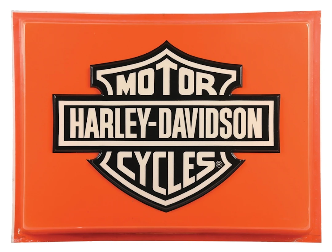 HARLEY-DAVIDSON MOTORCYCLES EMBOSSED PLASTIC DEALERSHIP SIGN
