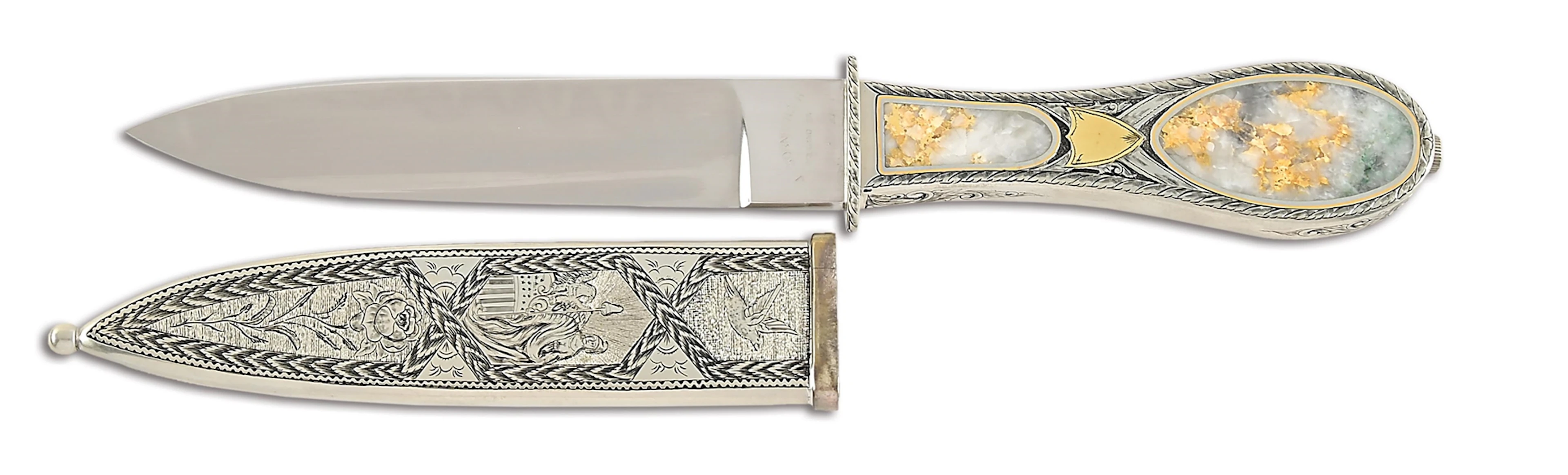 JIM SORNBERGER SAN FRANCISCO STYLE MARIPOSA QUARTZ AND DIAMOND DAGGER.