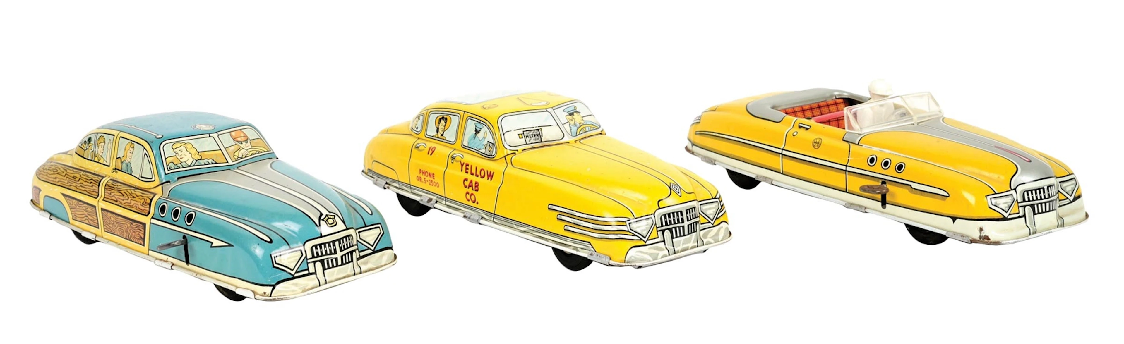 COLLECTION OF 3: MARX TIN LITHO WIND-UP AUTOMOBILE TOYS