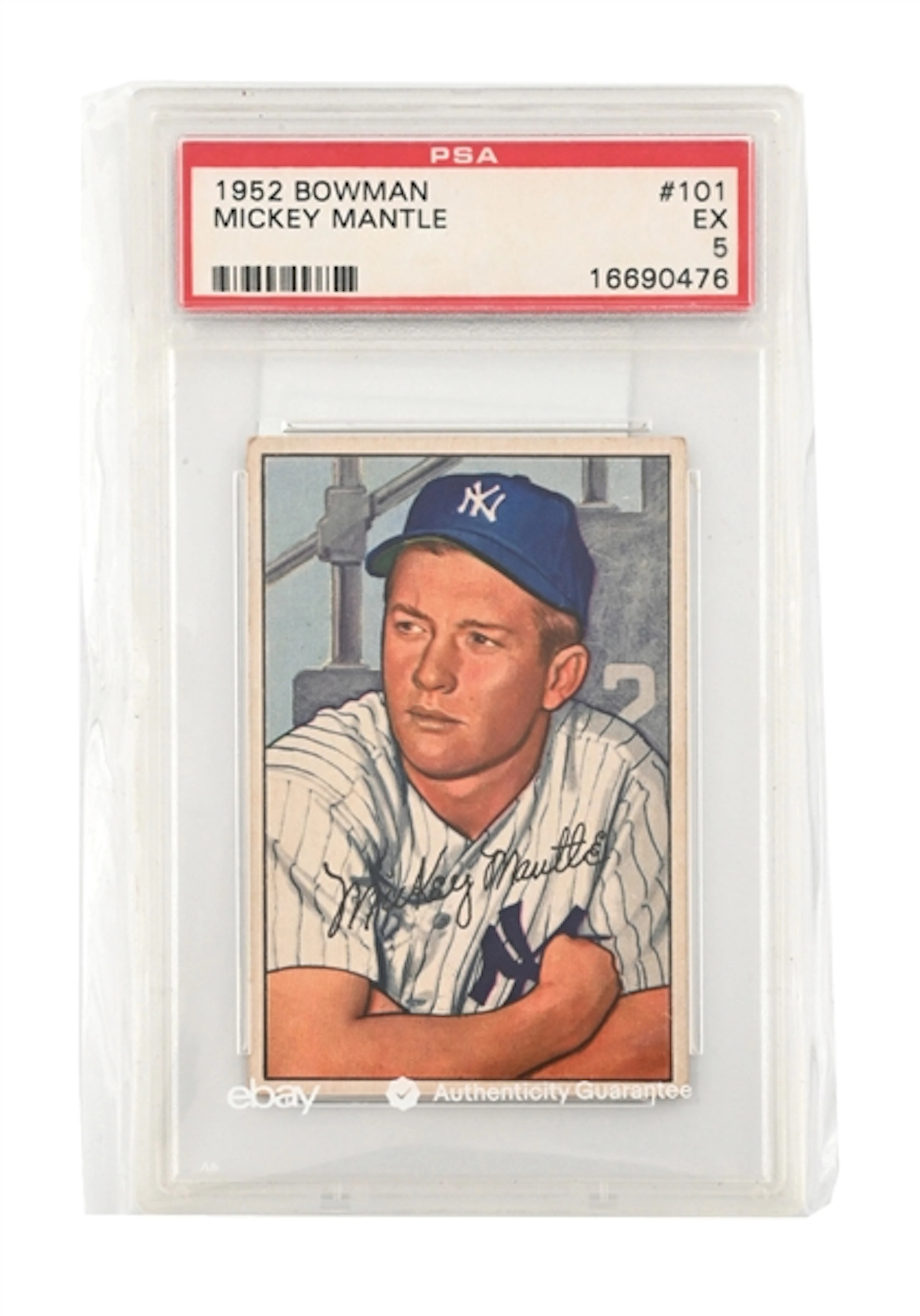 1952 BOWMAN MICKEY MANTLE #101 PSA 5 BASEBALL CARD
