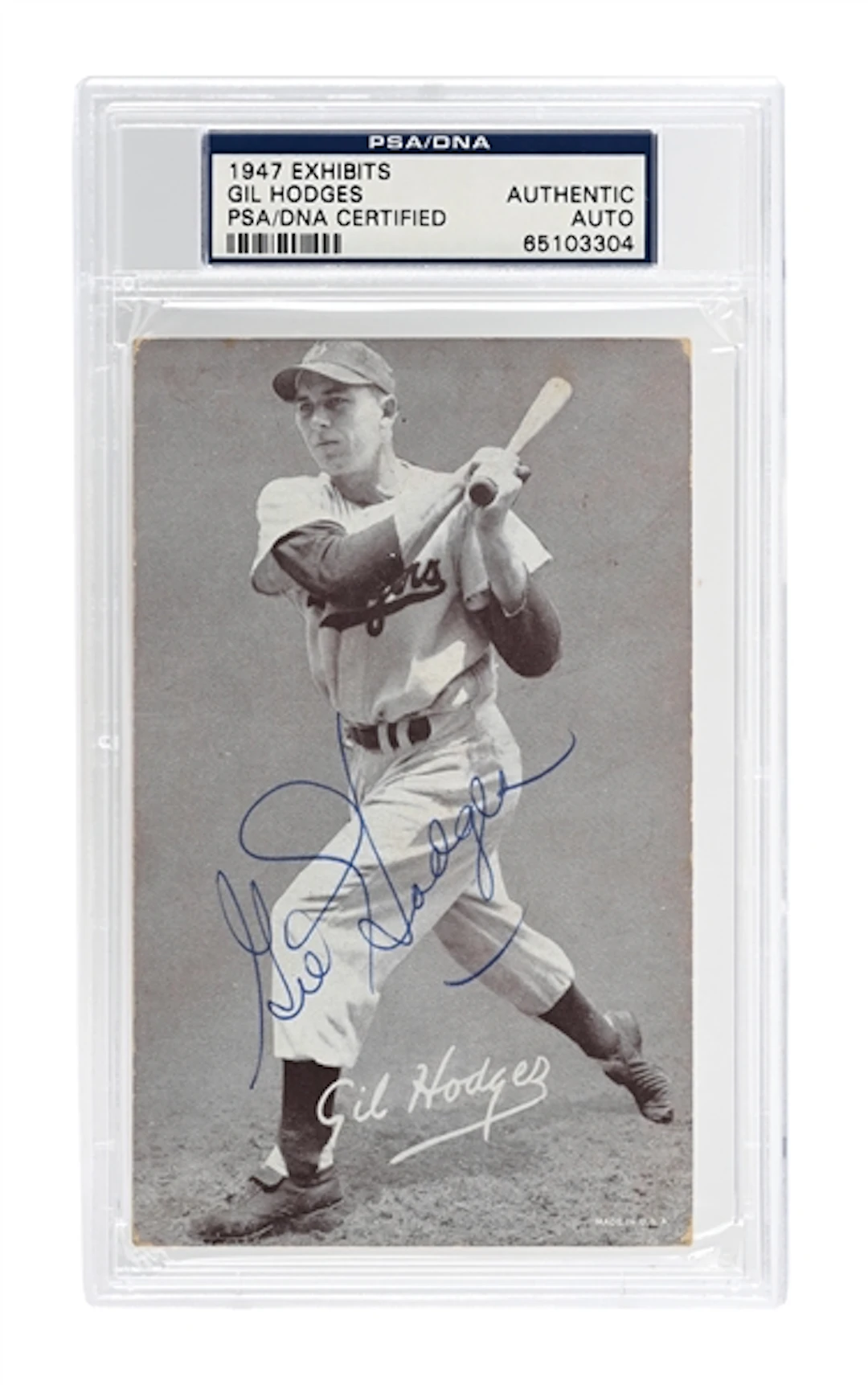 1947 GIL HODGES SIGNED EXHIBIT PSA/DNA