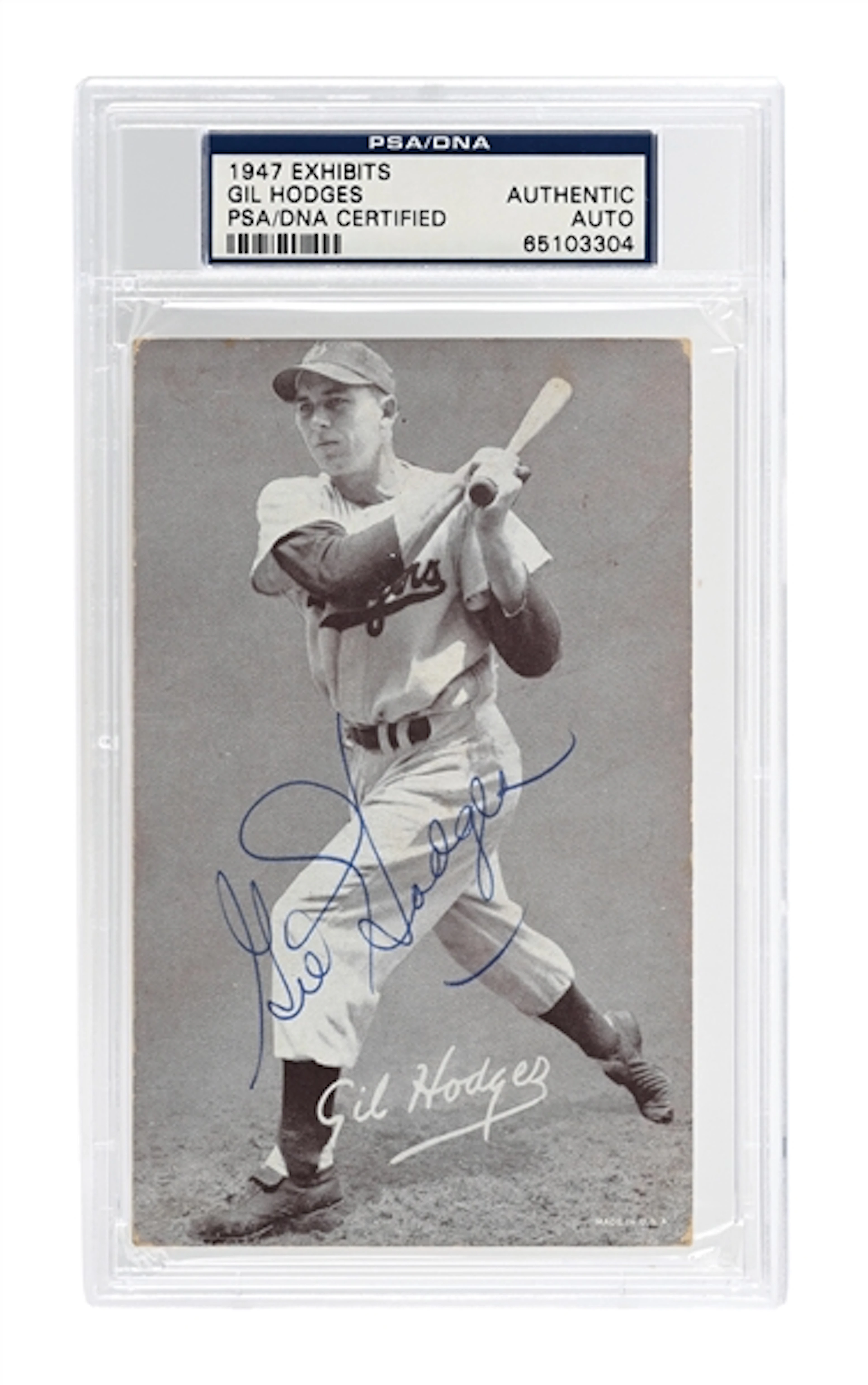 1947 GIL HODGES SIGNED EXHIBIT PSA/DNA