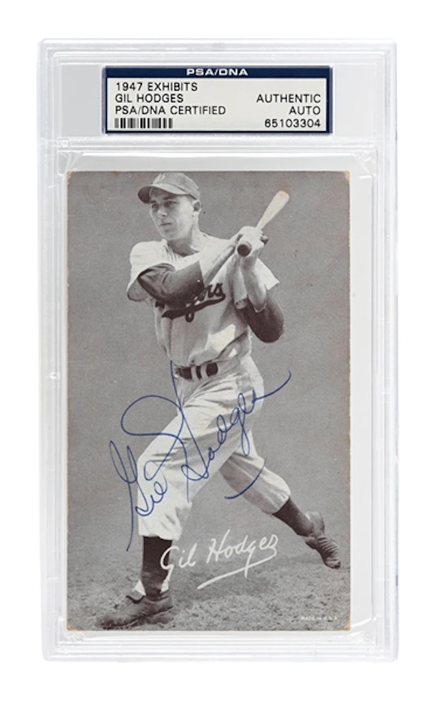 1947 GIL HODGES SIGNED EXHIBIT PSA/DNA