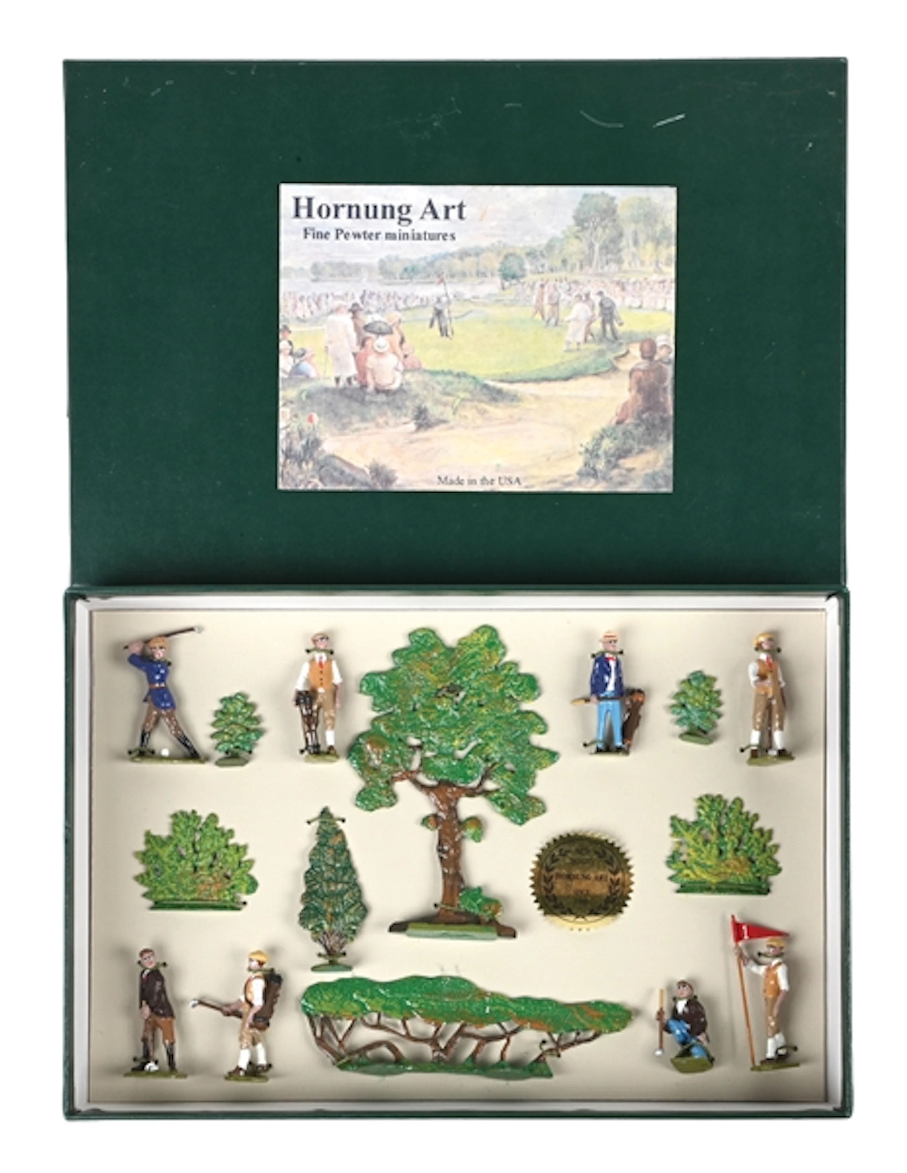 HORNUNG ART PEWTER MINIATURES GOLFING SET