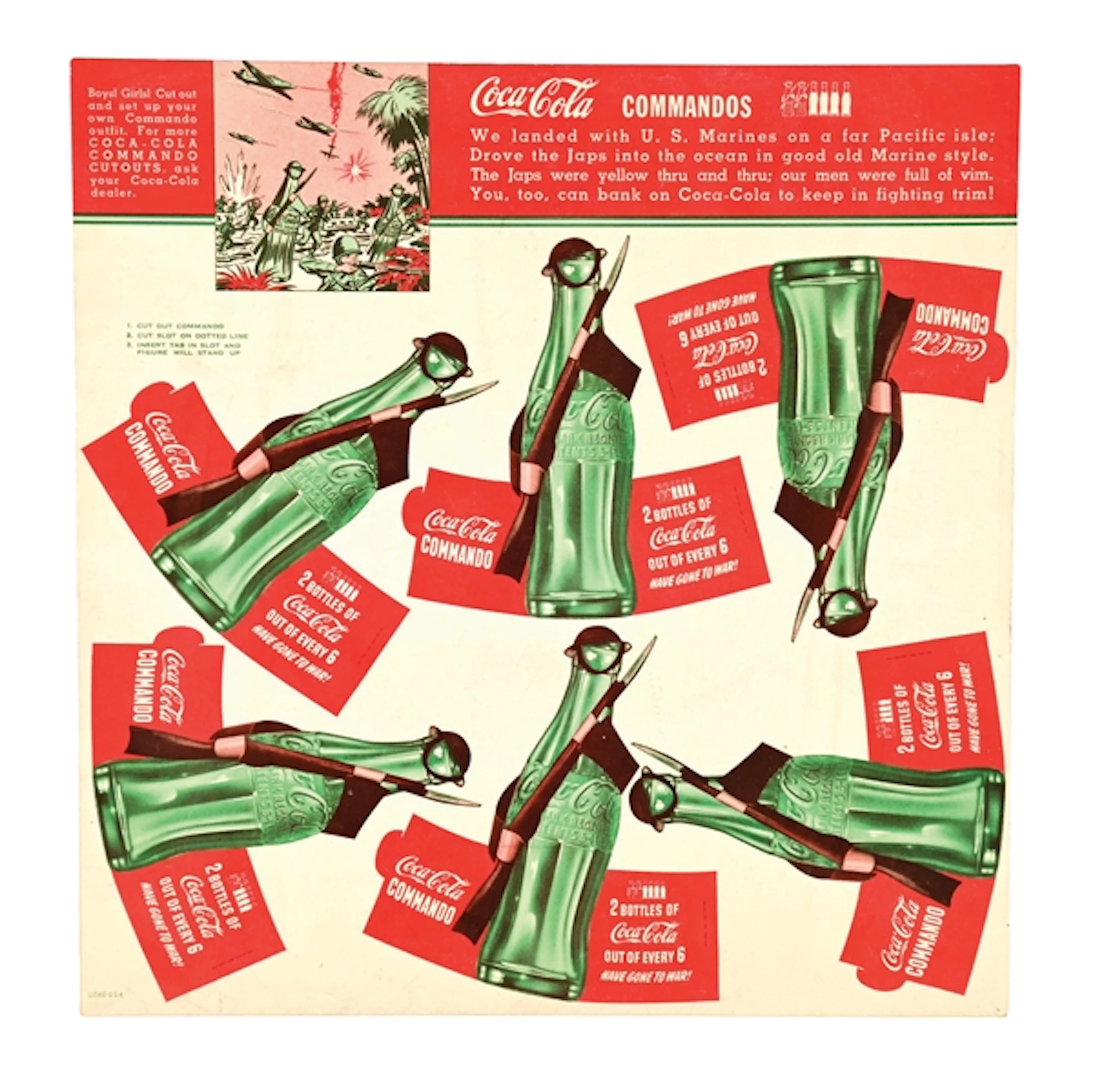 COCA-COLA COMMANDOS PAPER TOY SHEET