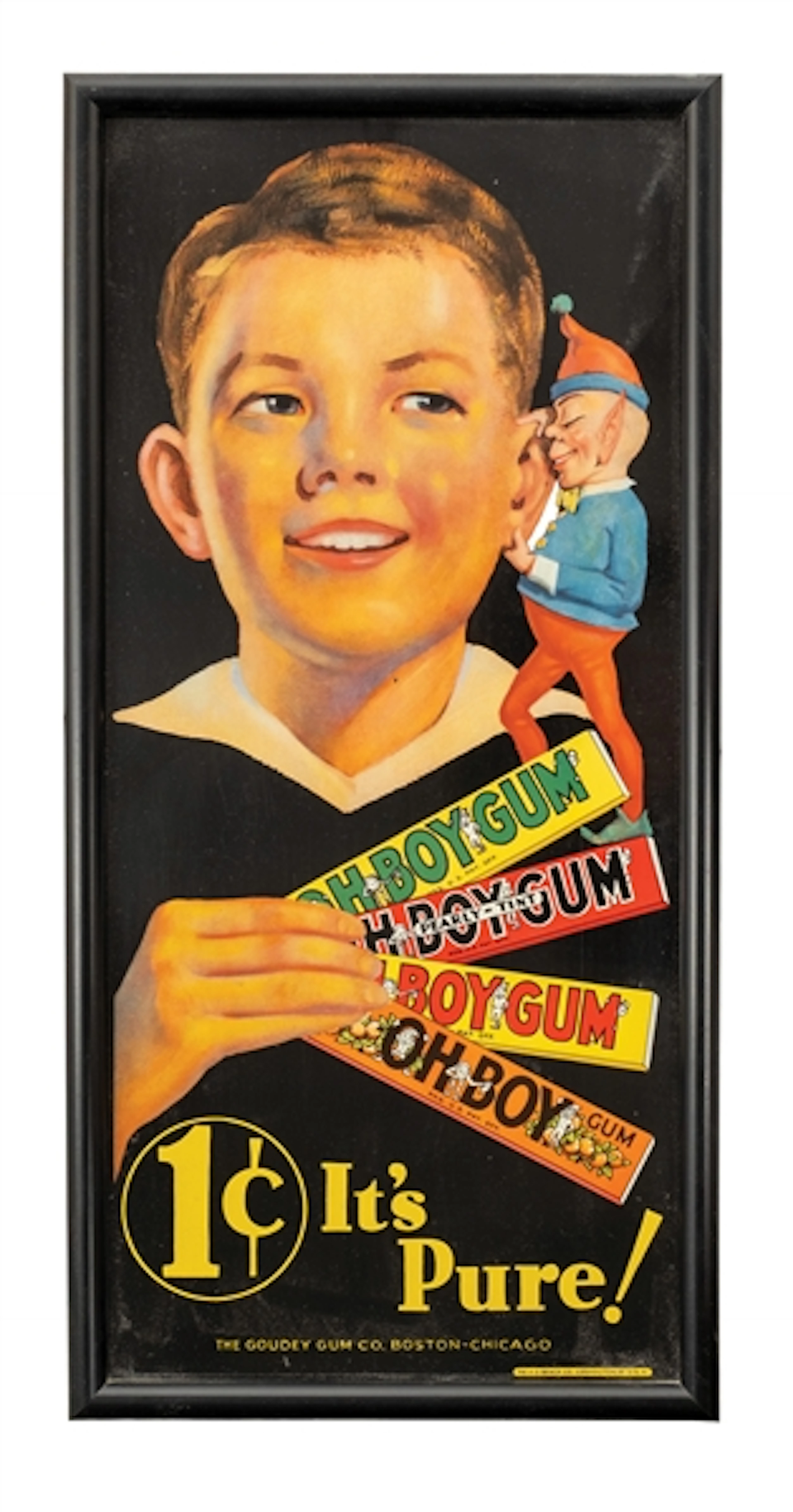 "1¢ IT'S PURE!" OH BOY GUM ADVERTISING