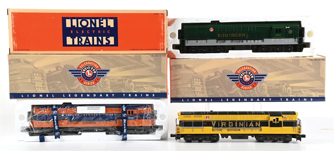 LOT OF 3: LIONEL FM TRAINMASTER DIESEL LOCOMOTIVES WITH BOXES