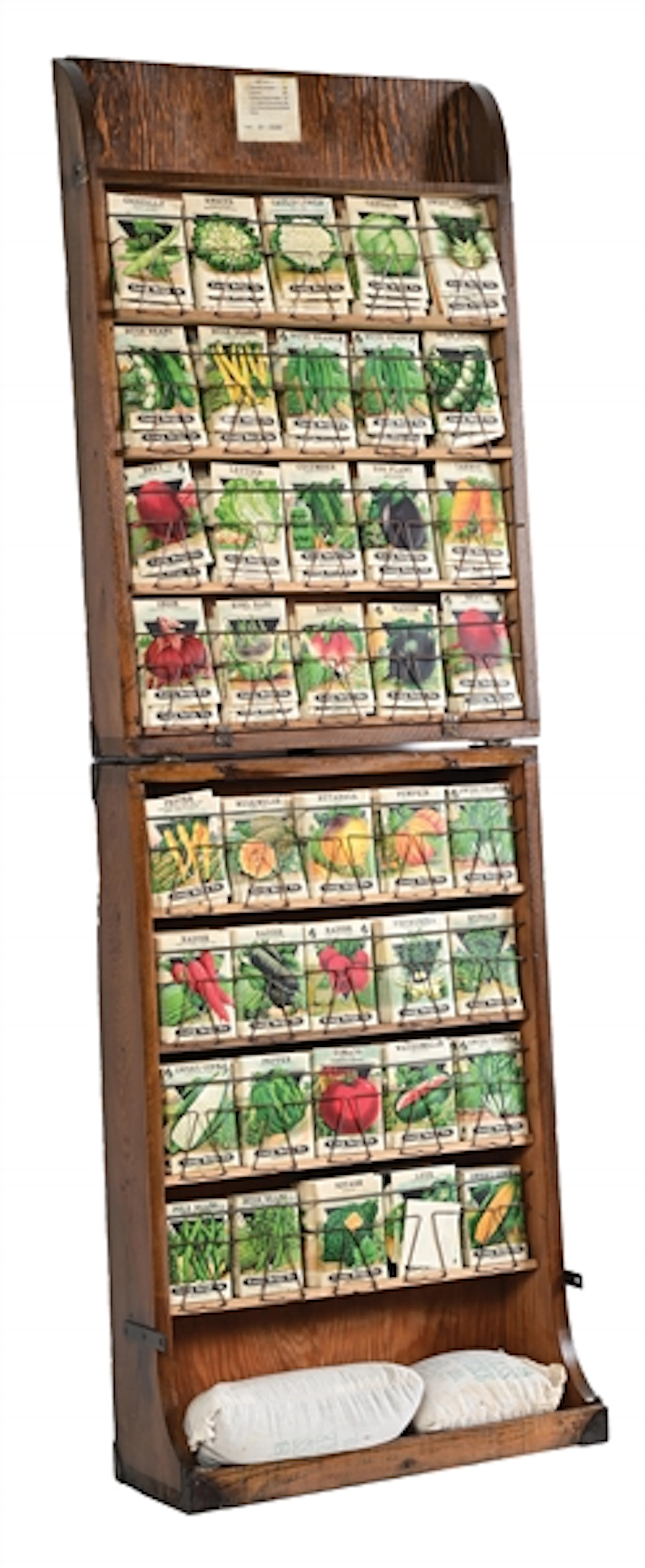 COUNTRY STORE WOODEN DISPLAY CASE FOR THE CARD SEED CO. OUT OF FREDONIA, NY