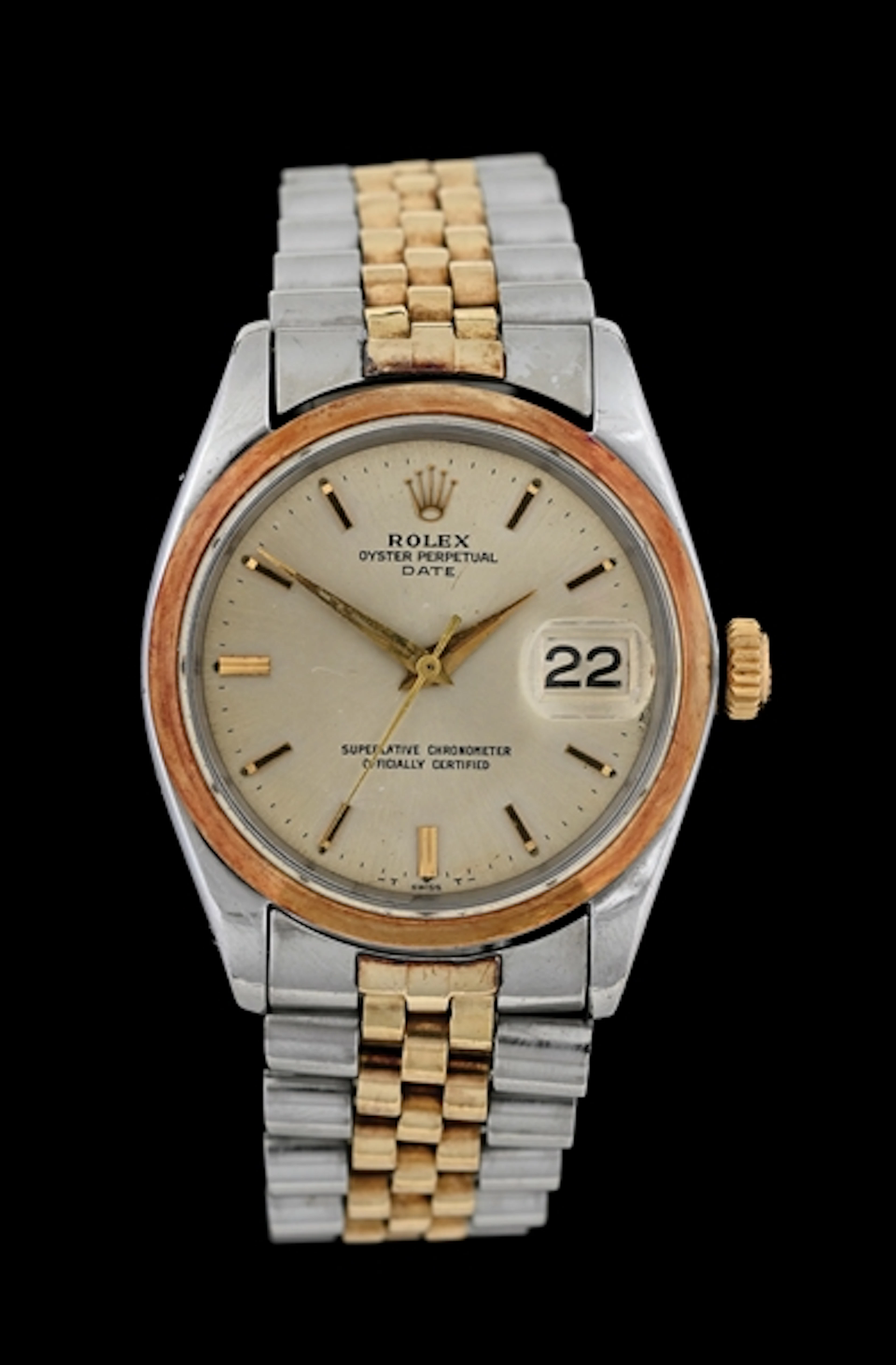 VINTAGE ROLEX OYSTER PERPETUAL 34MM DATE IN GOLD & STEEL, REF. 1500