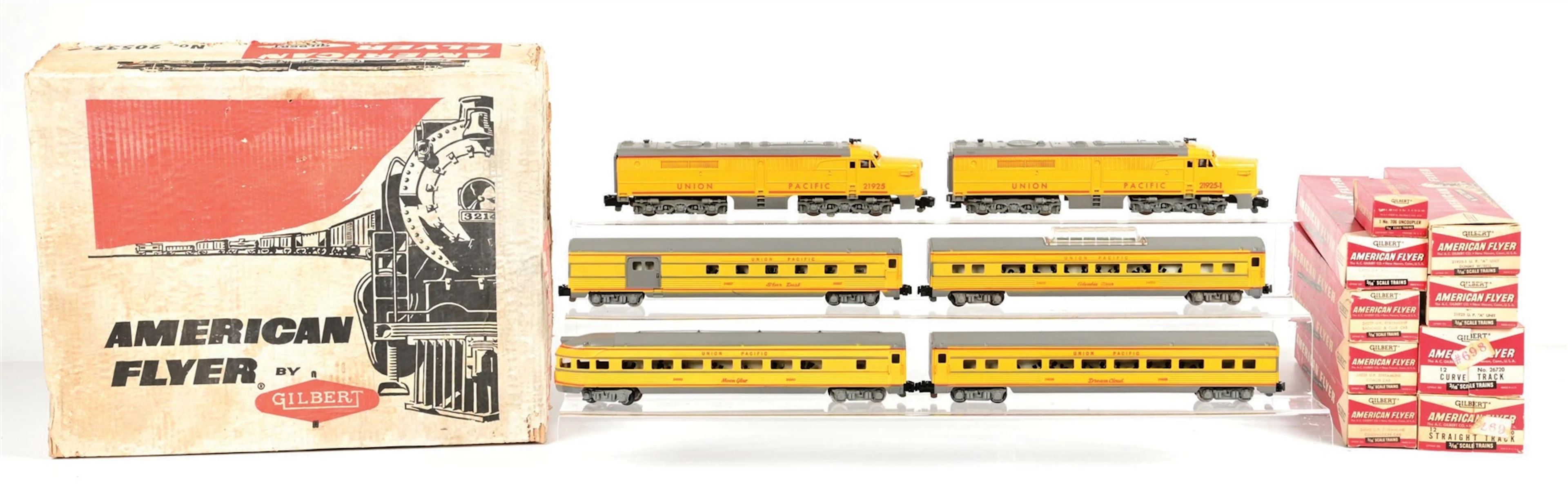 AMERICAN FLYER S-GA. NO. 20535 PONY EXPRESS DIESEL PASSENGER SET
