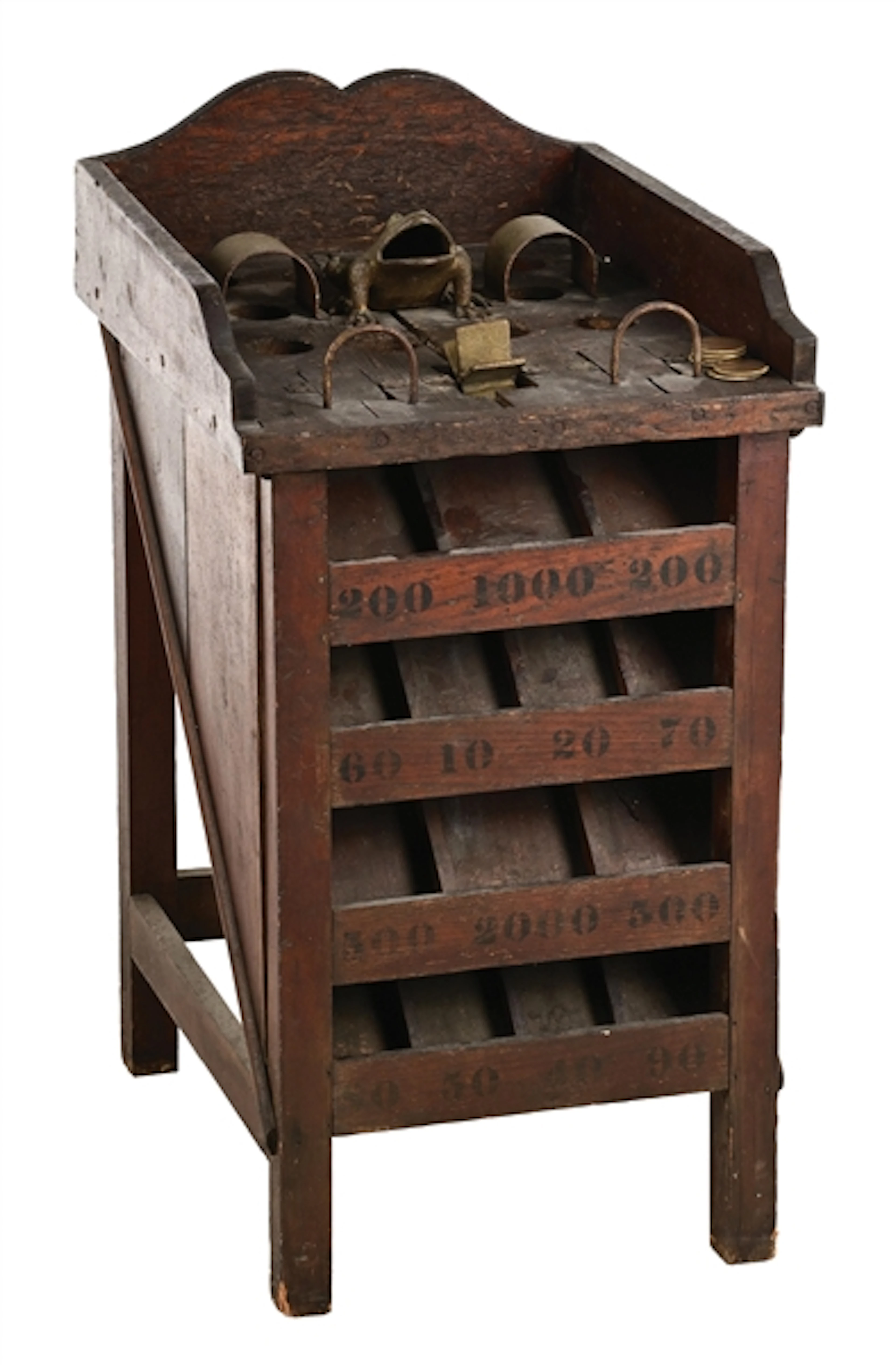 FROG TOSS CAST IRON & WOOD SALOON GAMBLING GAME