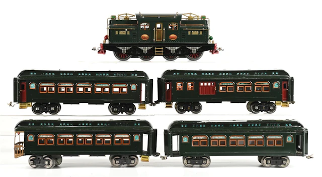LOT OF 5: LIONEL N.Y.C. 408E LOCO WITH CARS