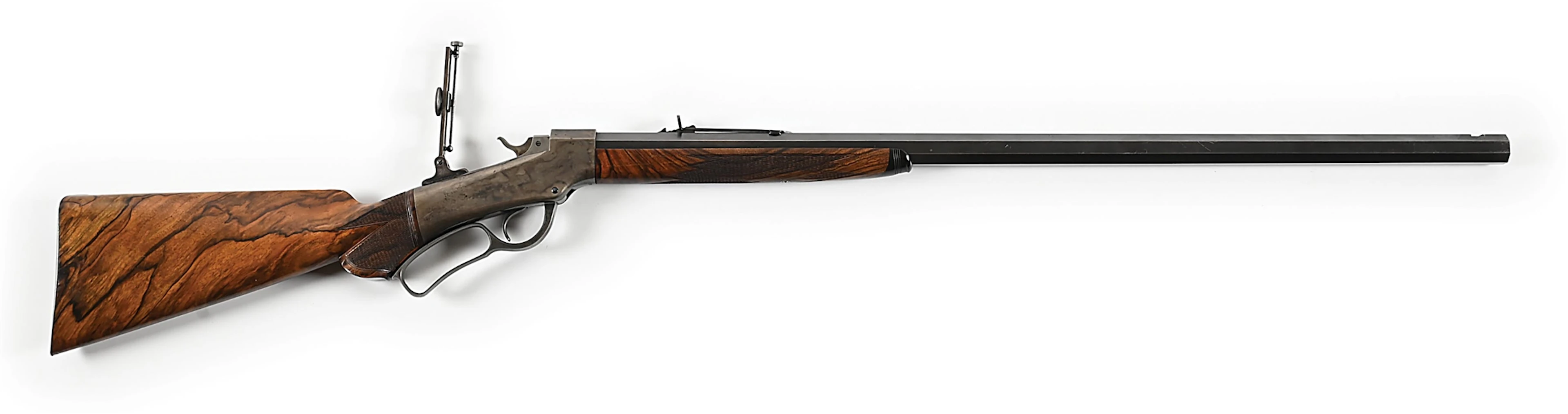 (A) FINE MARLIN BALLARD NO. 4 - 1/2 MID-RANGE SINGLE SHOT RIFLE WITH CASE.
