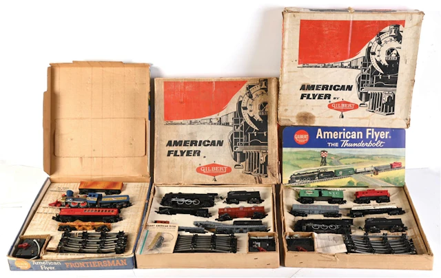 LOT OF 3: AMERICAN FLYER S-GA. TRAIN SETS W/ BOXES
