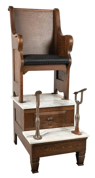 ANTIQUE OAK SHOE SHINE STATTION