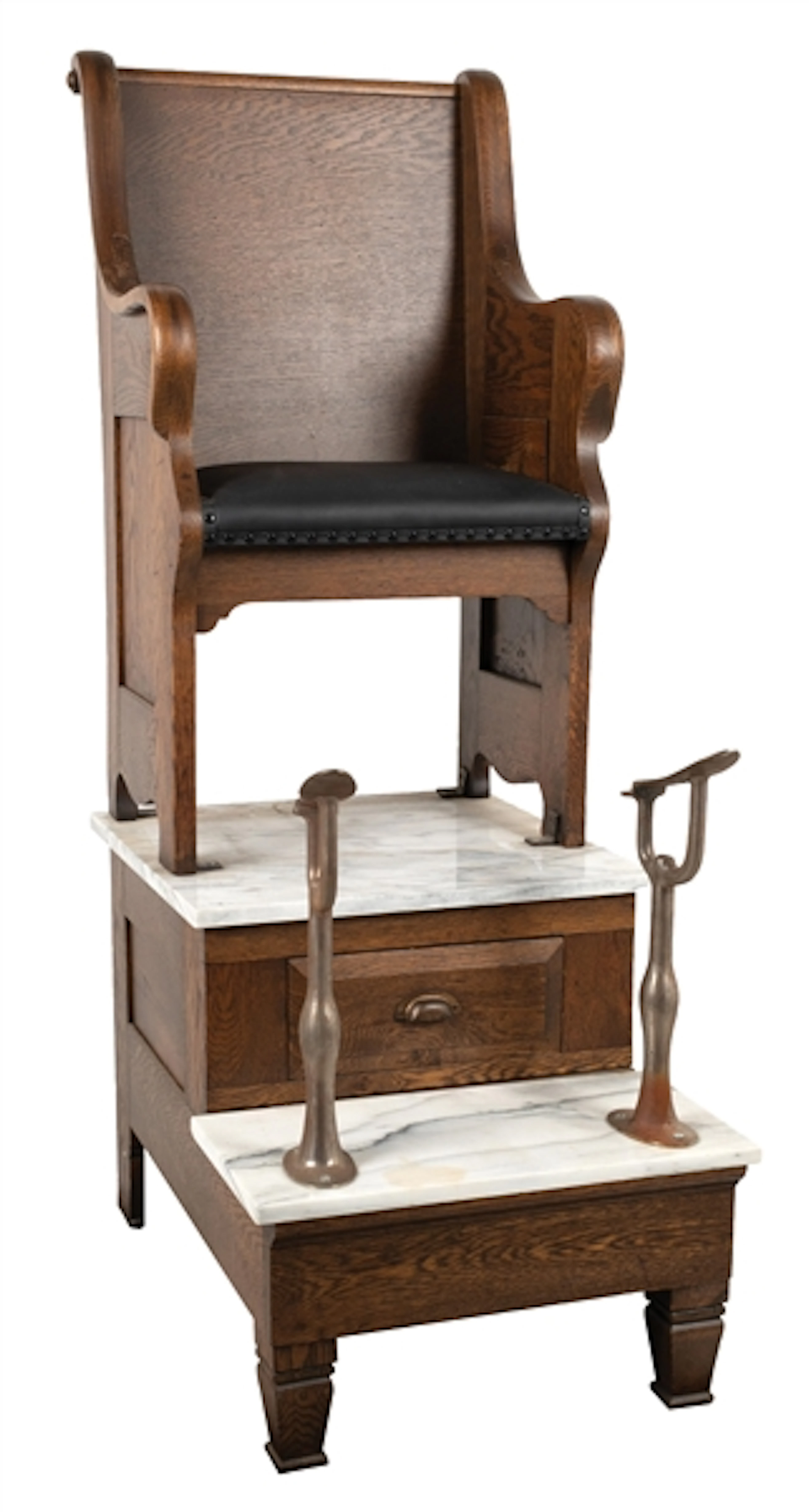 ANTIQUE OAK SHOE SHINE STATTION