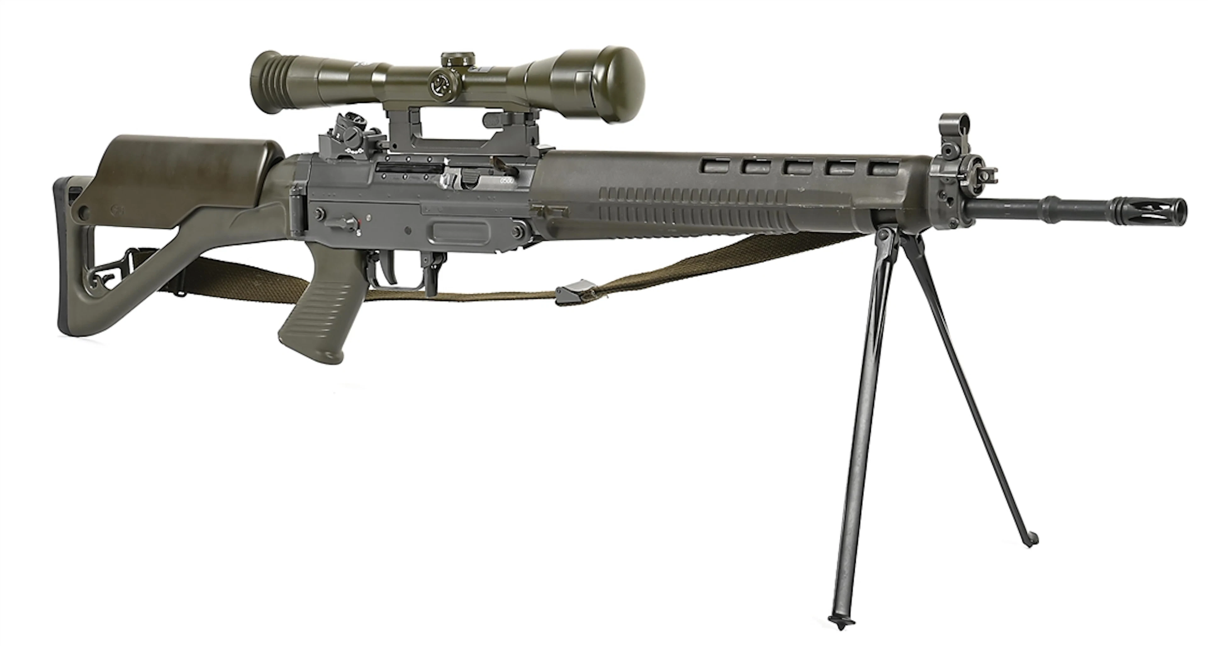 (M) RARE SWISS SIG SG 550-2 SP SEMI-AUTOMATIC RIFLE WITH HENSOLDT OPTIC.
