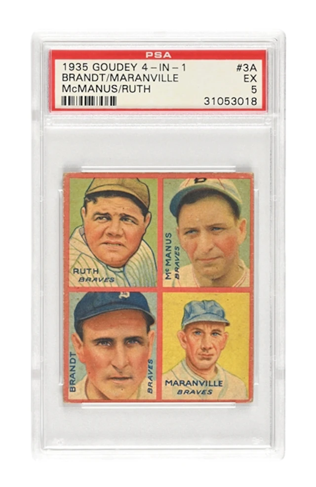 1935 GOUDEY 4_IN_1 RUTH PSA #3A EX 5
