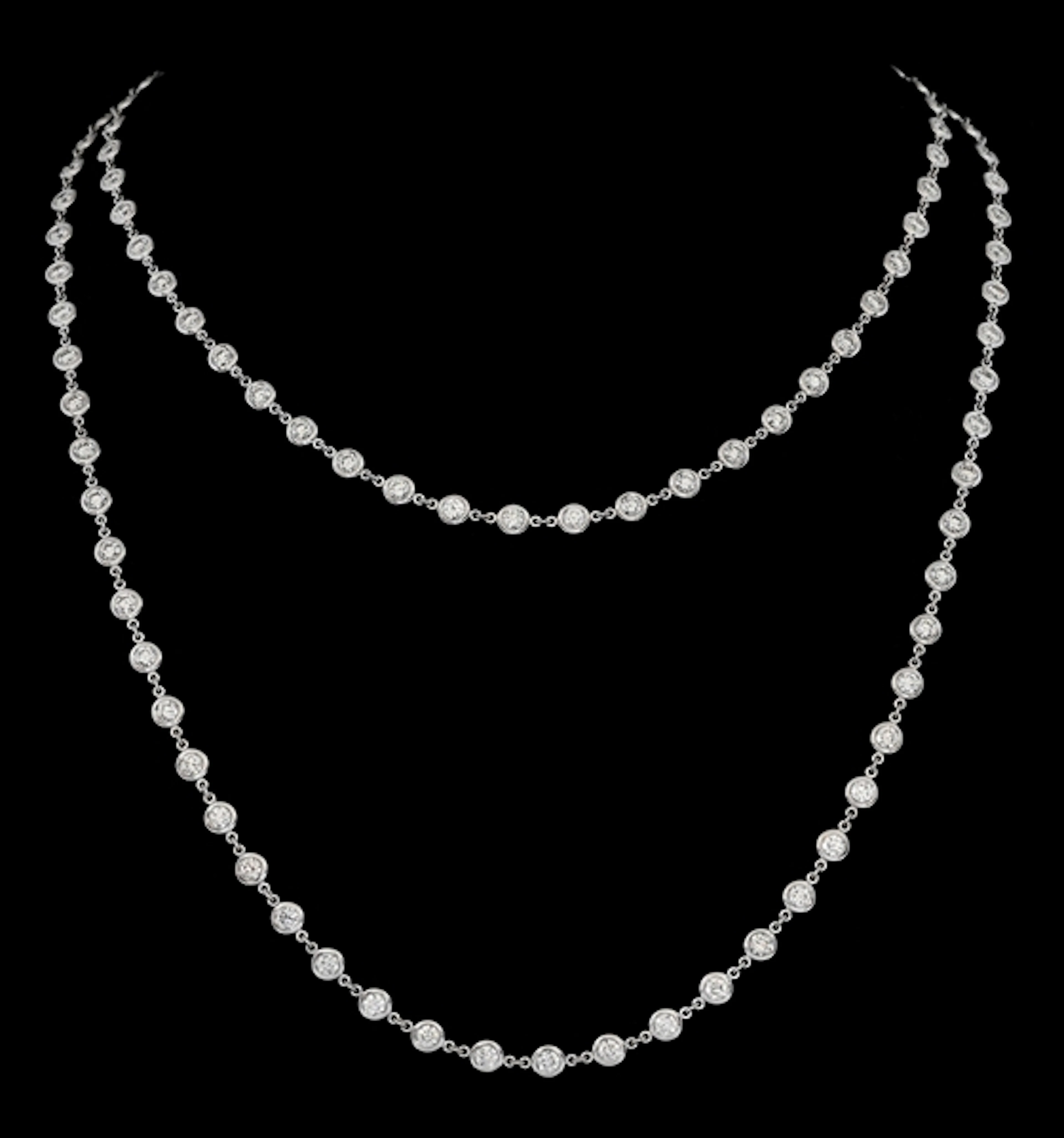 14K WHITE GOLD DIAMOND NECKLACE, 11.14CT TW