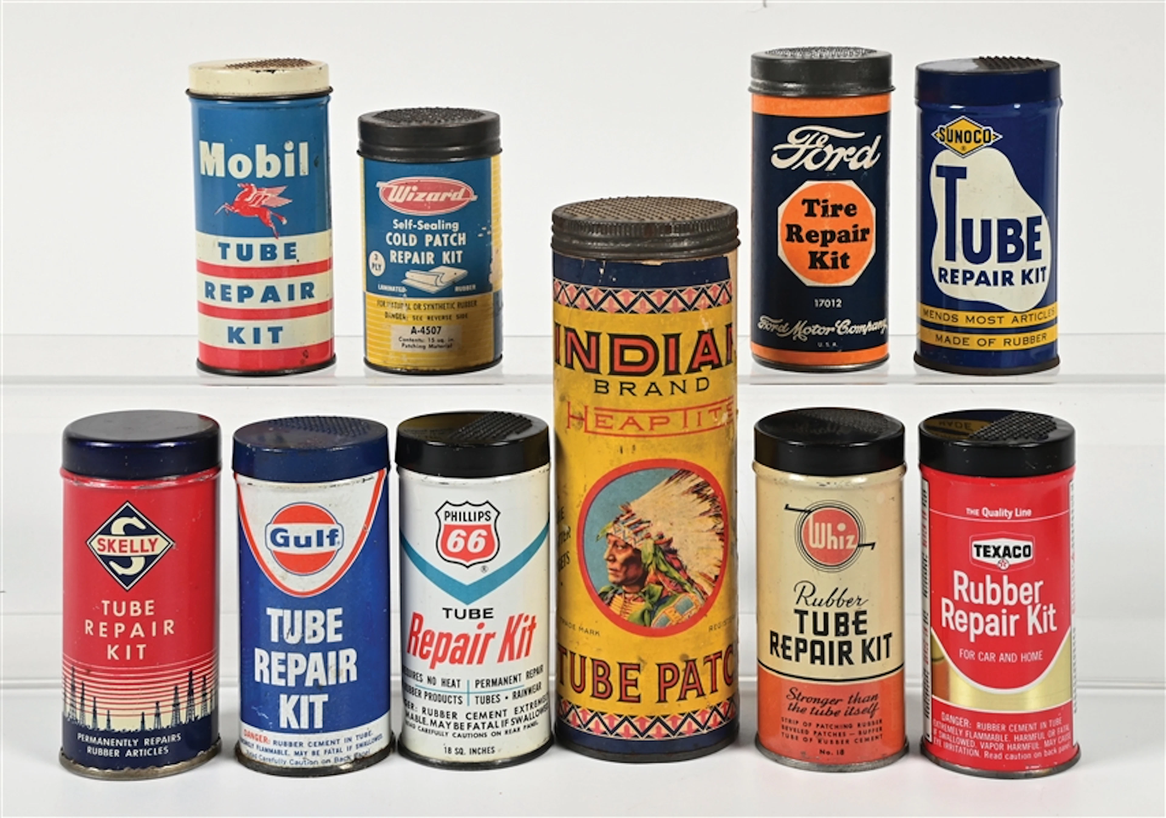 COLLECTION OF 10: VARIOUS TIRE & TUBE REPAIR KITS