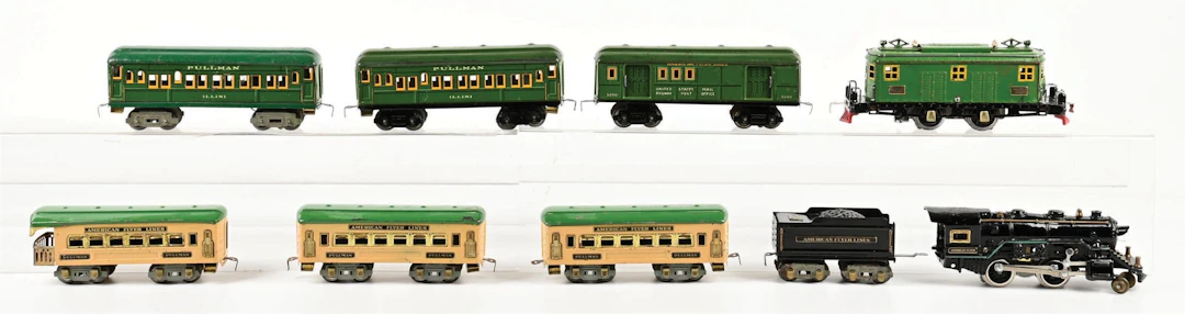 LOT OF 2: PRE-WAR AMERICAN FLYER O-GA. TINPLATE PASSENGER SETS
