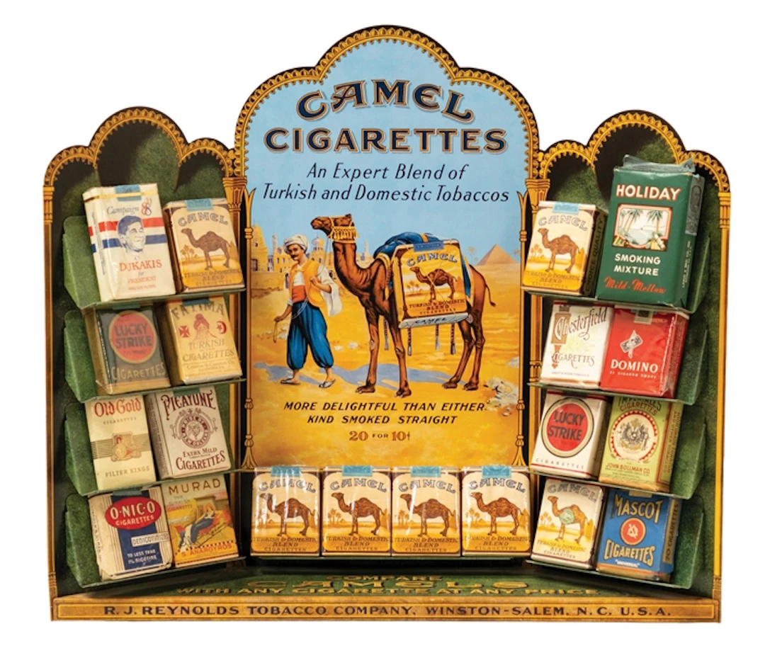 MID-CENTURY TIN CAMEL CIGARETTE DISPLAY