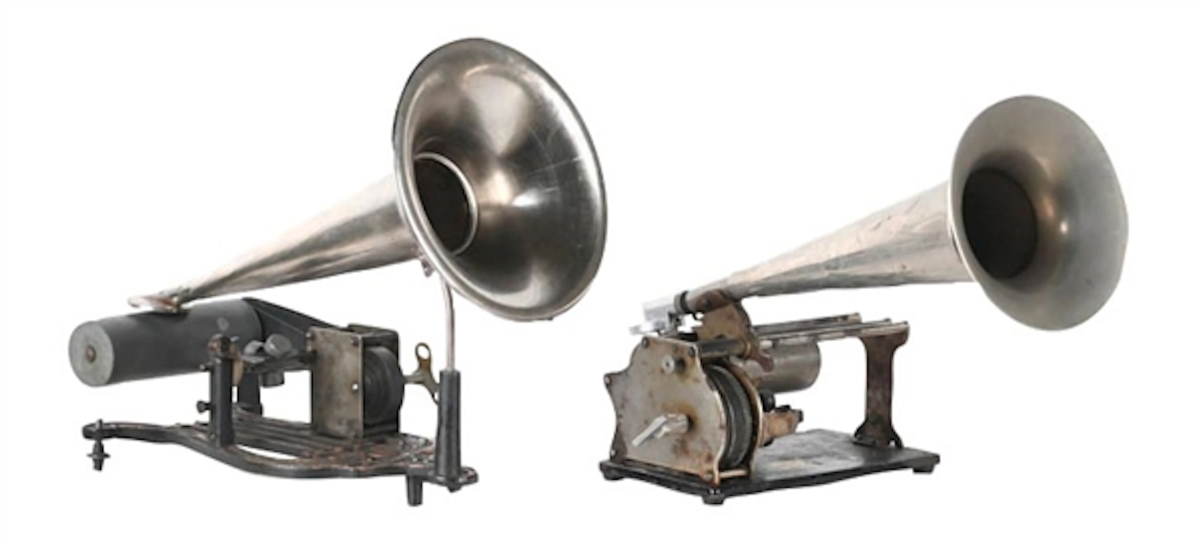 PAIR OF SMALL MANDREL CYLINDER PHONOGRAPHS
