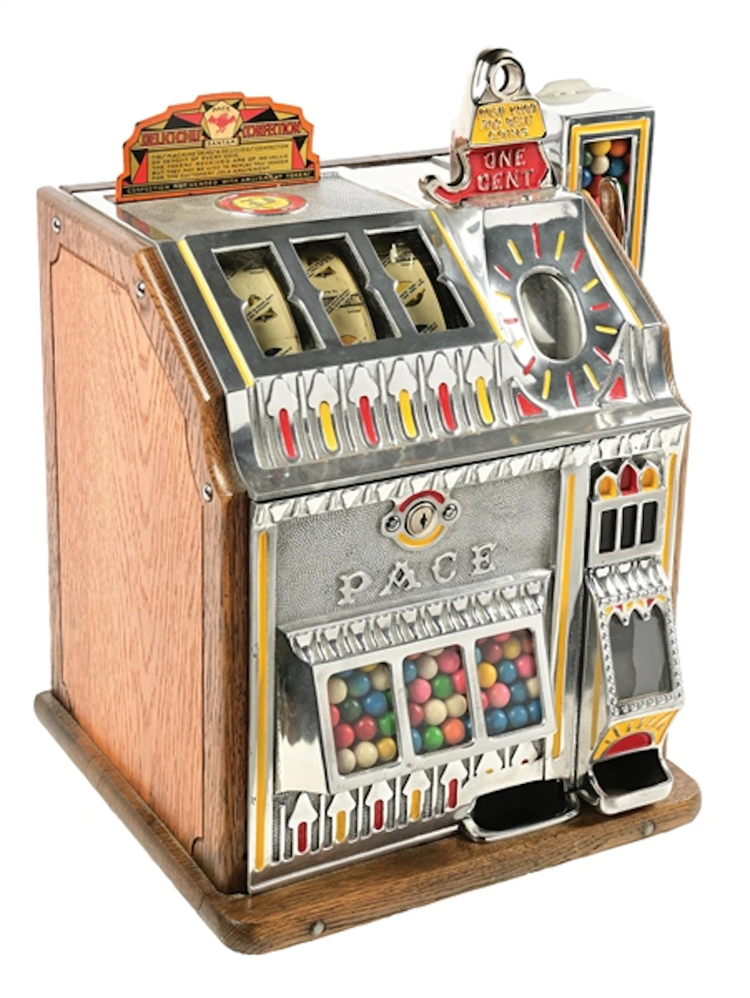 1¢ PACE FRONT VENDER BANTAM SLOT MACHINE WITH SIDE VENDER