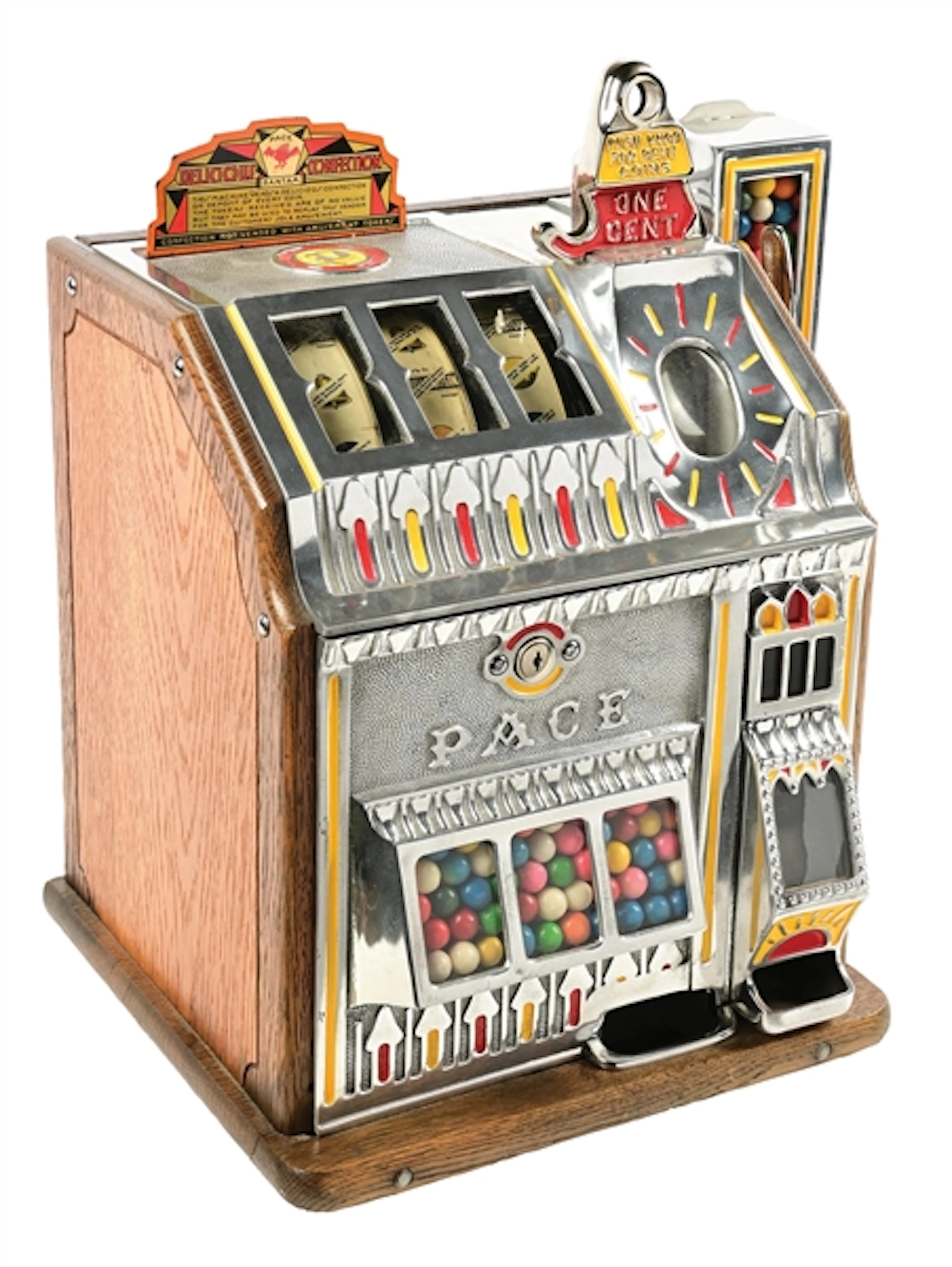 1¢ PACE FRONT VENDER BANTAM SLOT MACHINE WITH SIDE VENDER