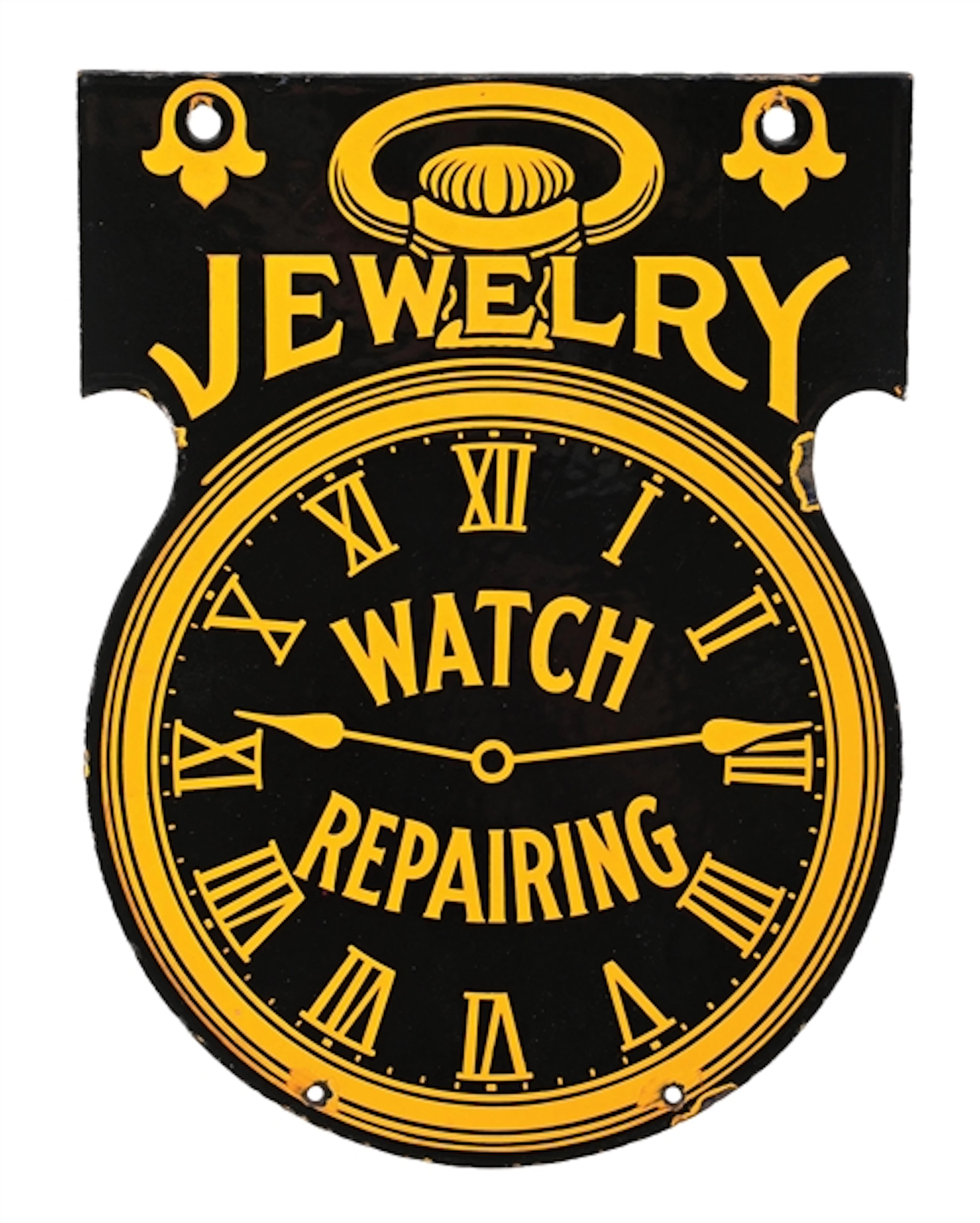 JEWELRY & WATCH REPAIRING DIE-CUT PORCELAIN SIGN