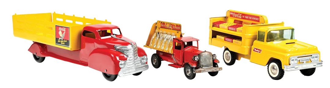 LOT OF 3: BUDDY "L" AND METALCRAFT COCA-COLA TOY TRUCKS