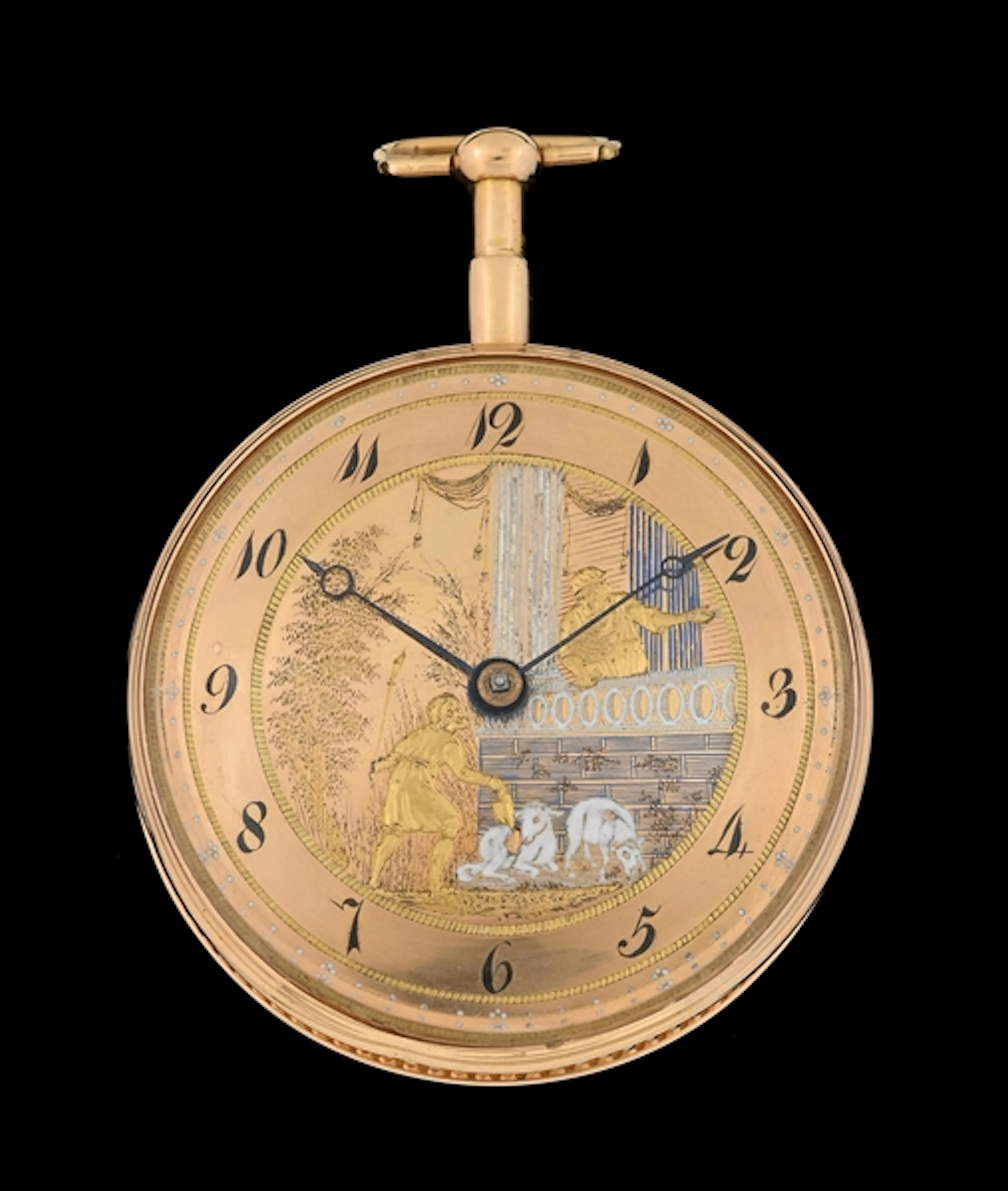 18K PINK GOLD QUARTER PEREATER O/F CONTINENTAL POCKET WATCH