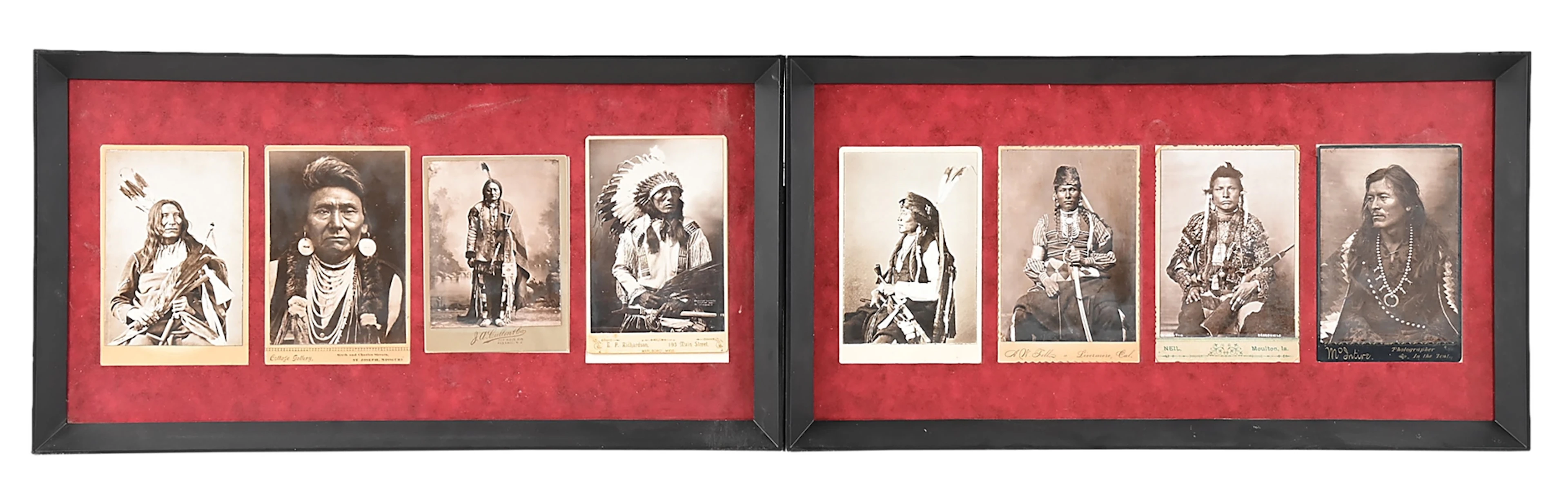 LOT OF 2: REPRODUCTION CABINET CARDS OF NATIVE AMERICAN LEADERS