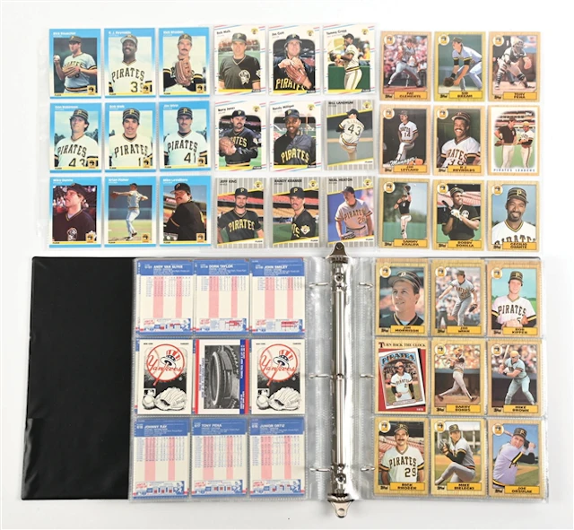 LARGE COLLECTION OF VARIOUS YEAR PITTSBURGH PIRATES BASEBALL CARDS IN BINDER