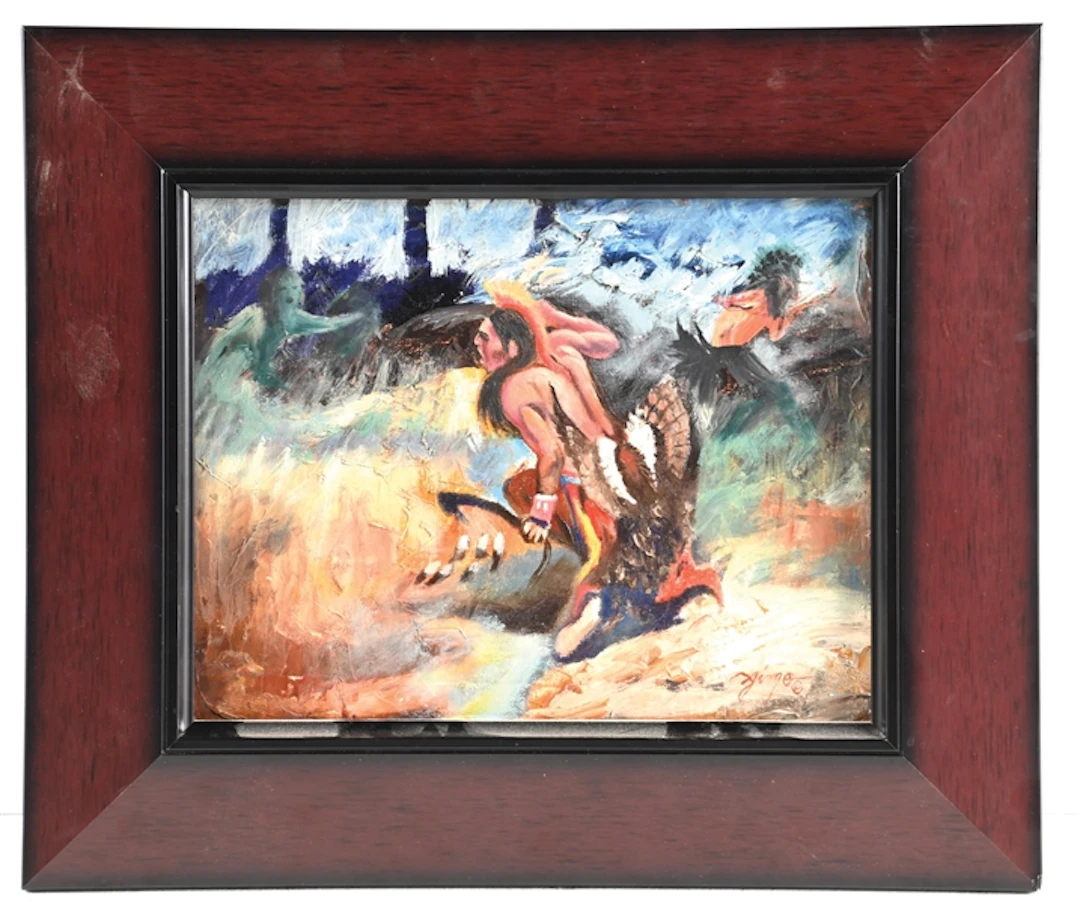 ALBERT JIM NATIVE AMERICAN OIL PAINTING