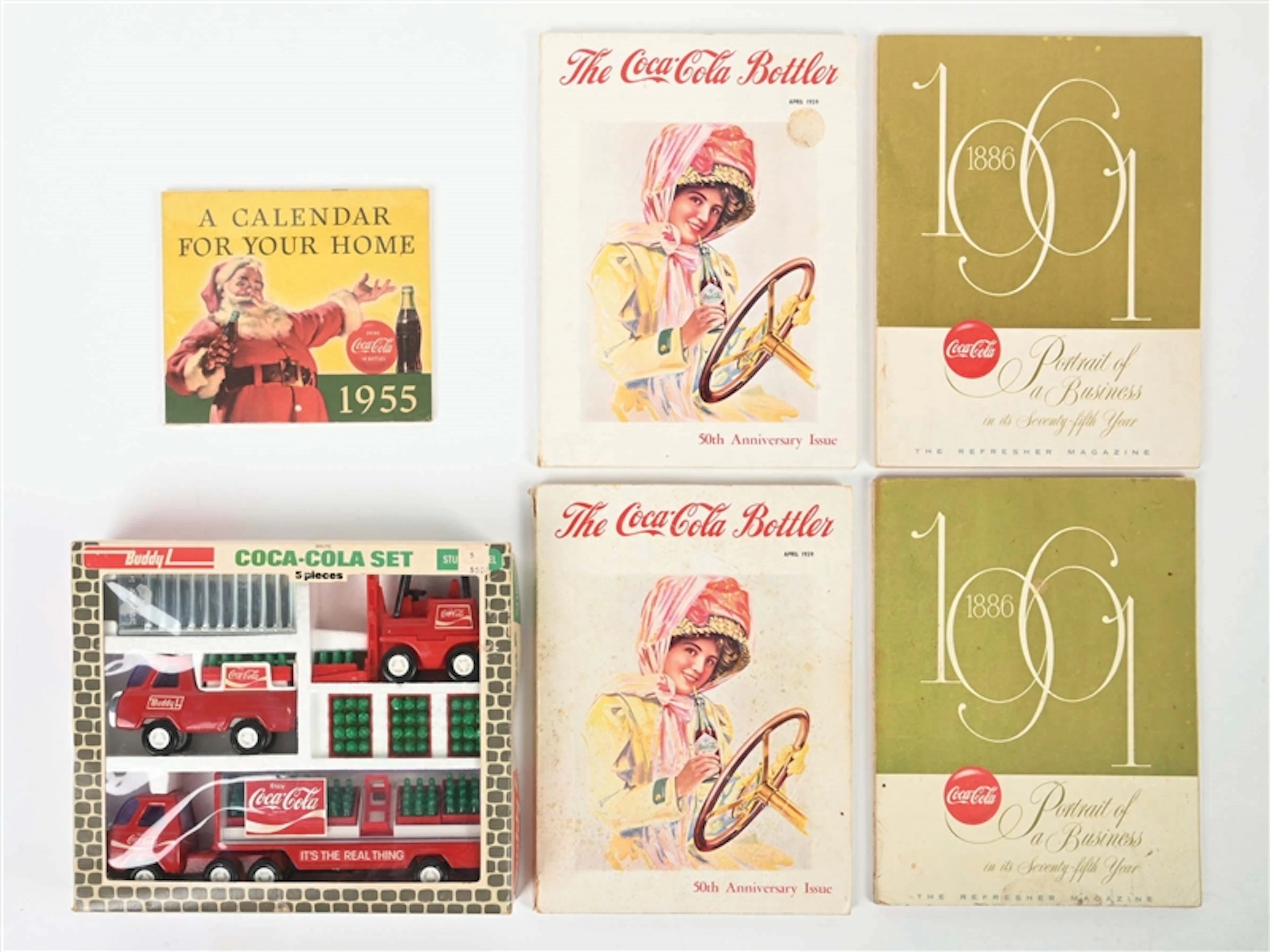 COCA-COLA BOOKS AND TOY TRUCK SET