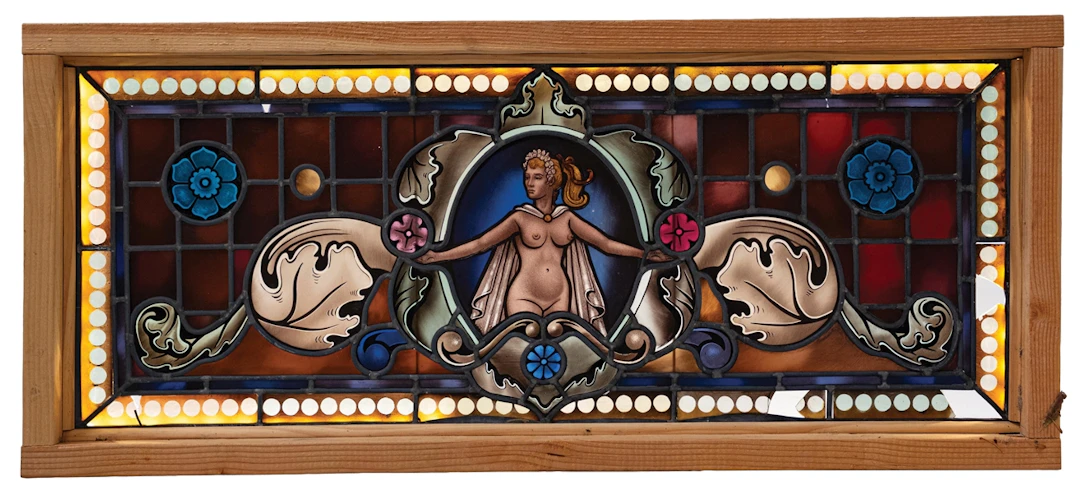 STAINED GLASS TRANSOM WINDOW