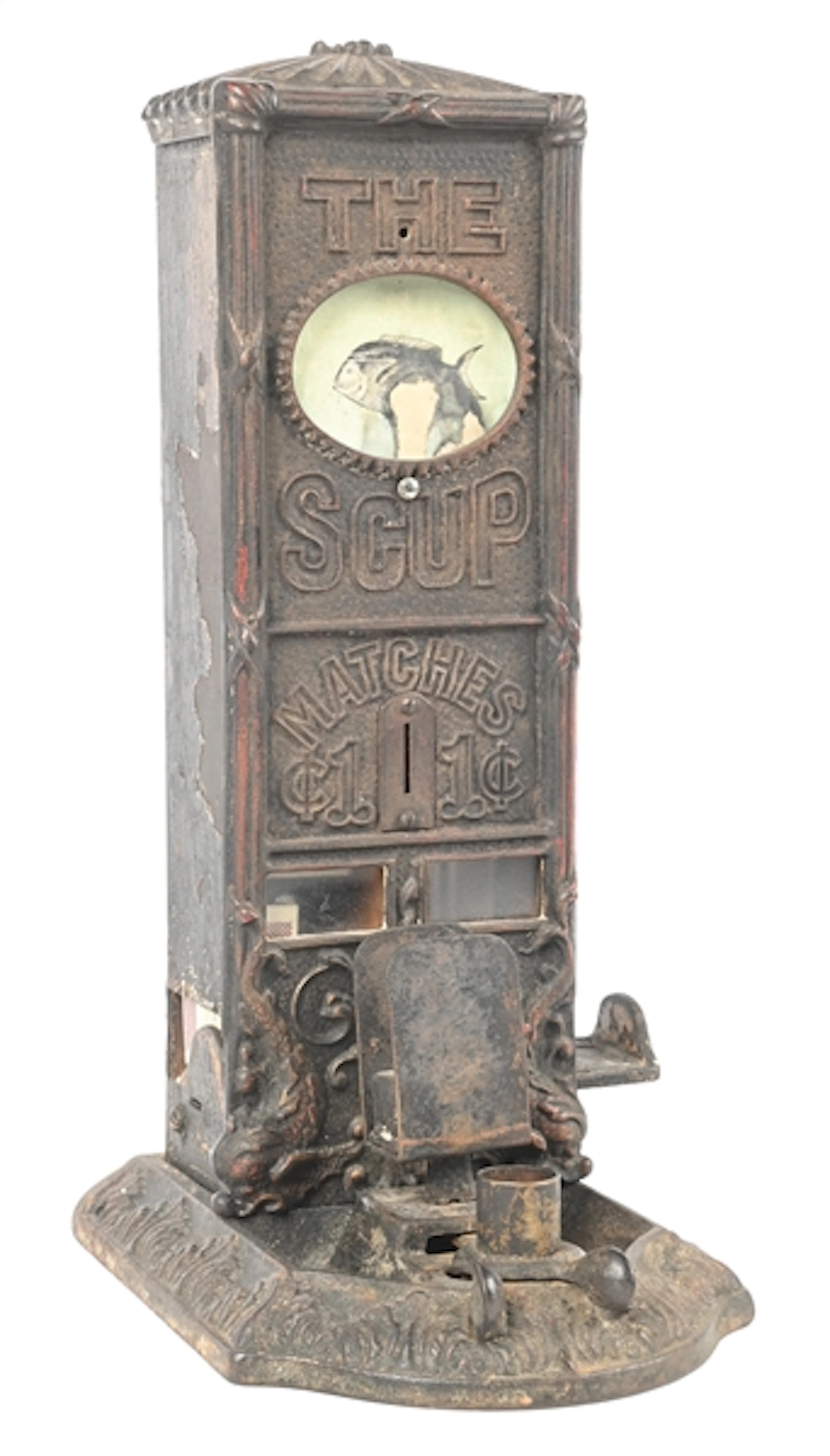1¢ NORTHWESTERN CORP. "THE SCUP" MATCH VENDING MACHINE