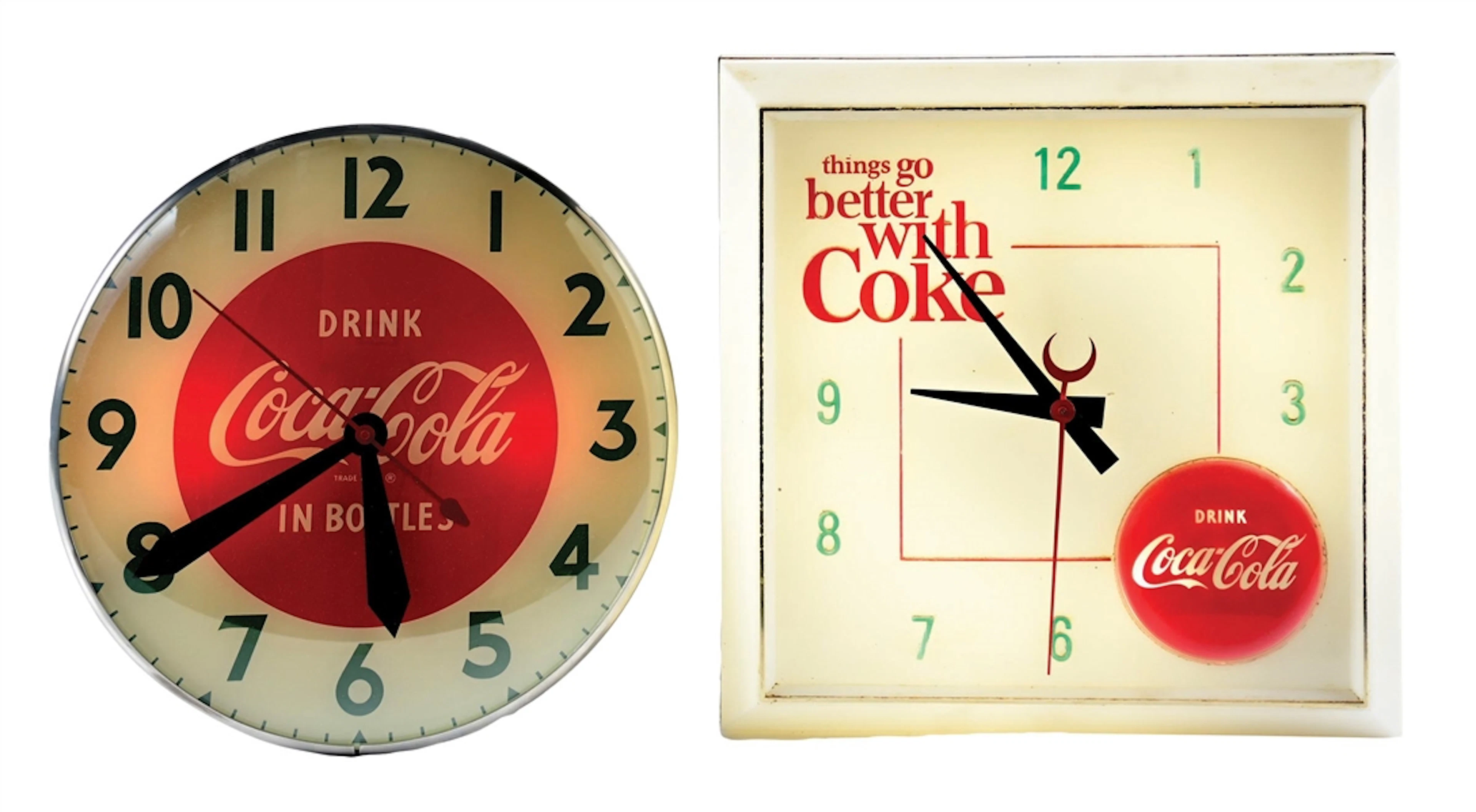 COLLECTION OF 2: COCA-COLA LIGHT UP CLOCKS