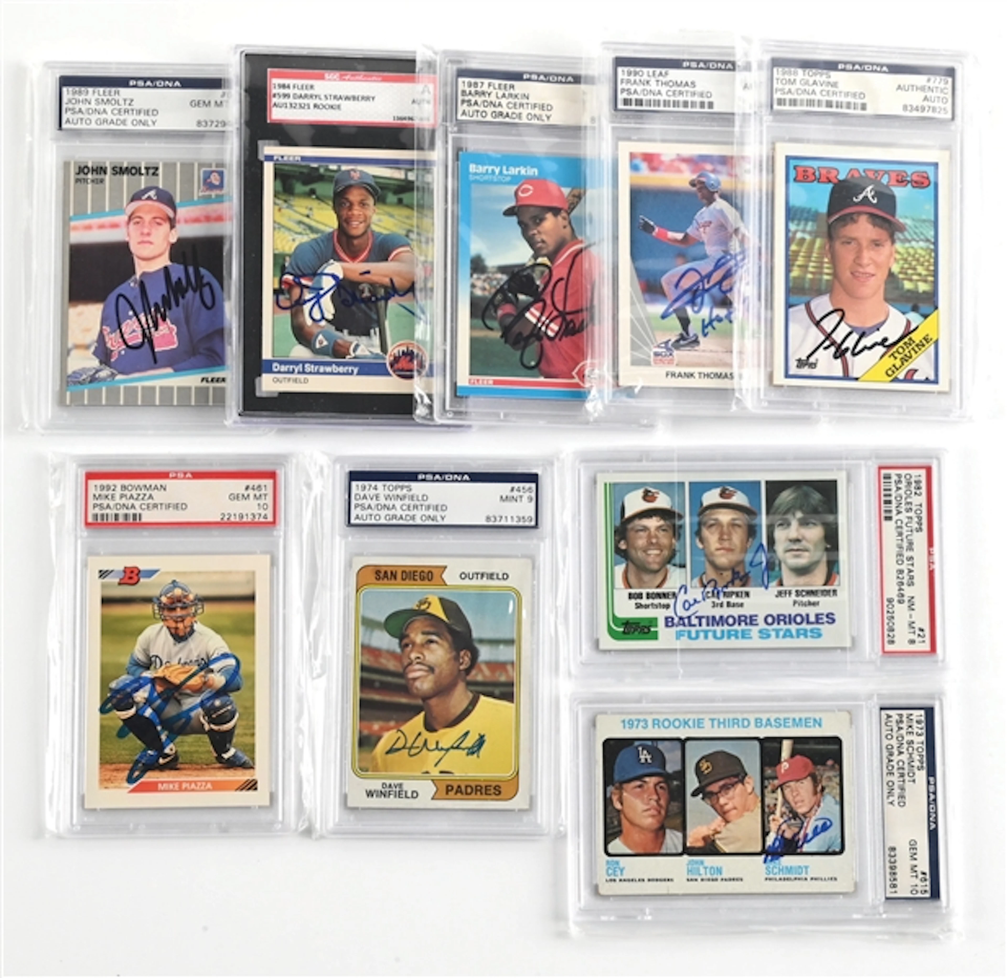 LOT OF 9: SIGNED ROOKIE CARDS INCLUDING SCHMIDT