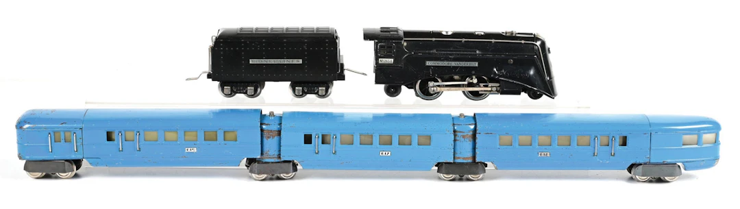PRE-WAR LIONEL O-GA. NO. 6510E CHINA BLUE STEAM PASSENGER SET