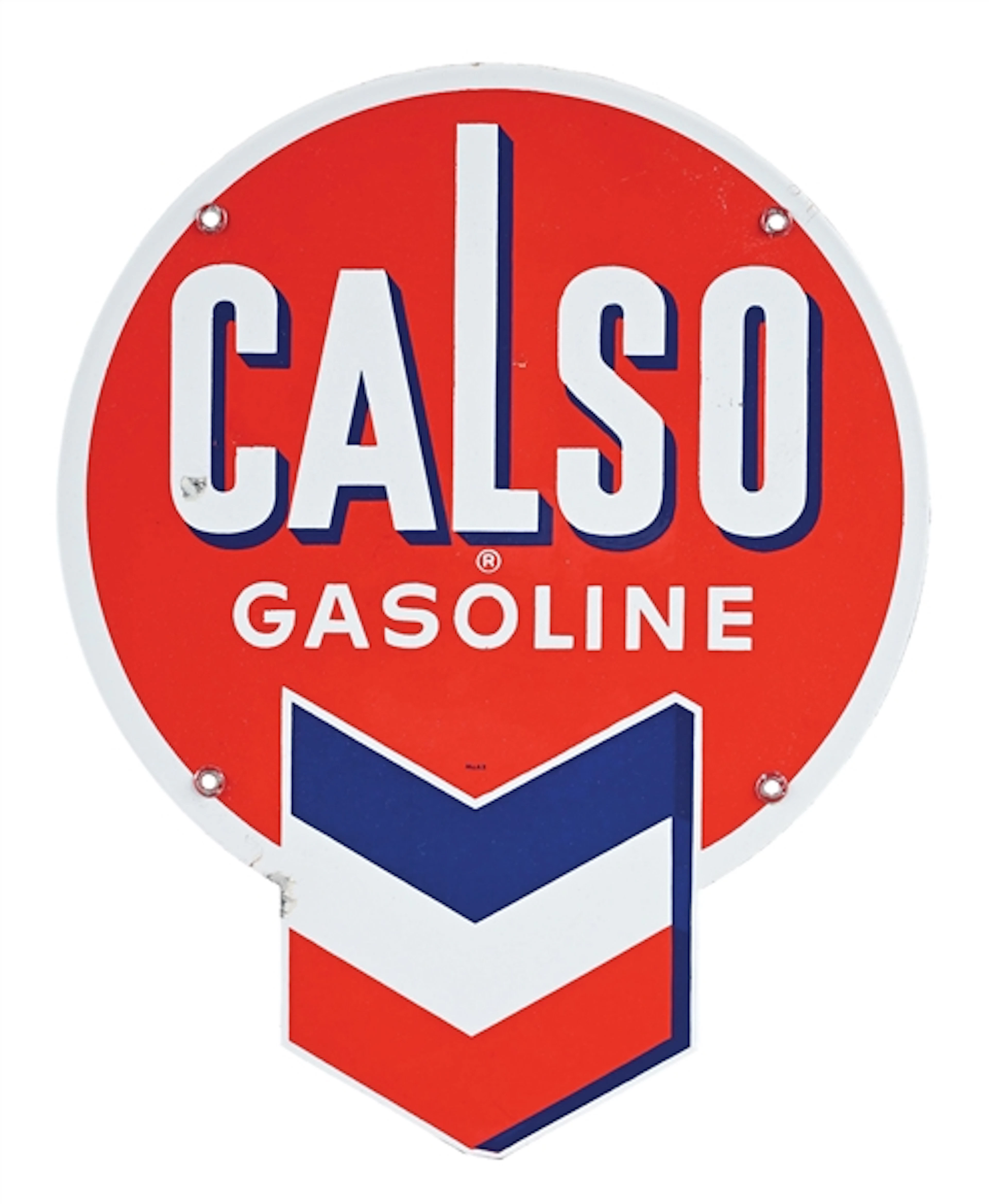 CALSO GASOLINE PORCELAIN PUMP PLATE SIGN