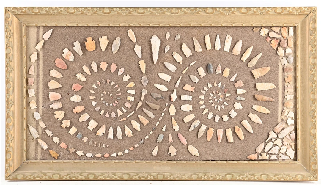MASSIVE FRAMED COLLECTION OF ASSORTED NATIVE AMERICAN ARROWHEADS