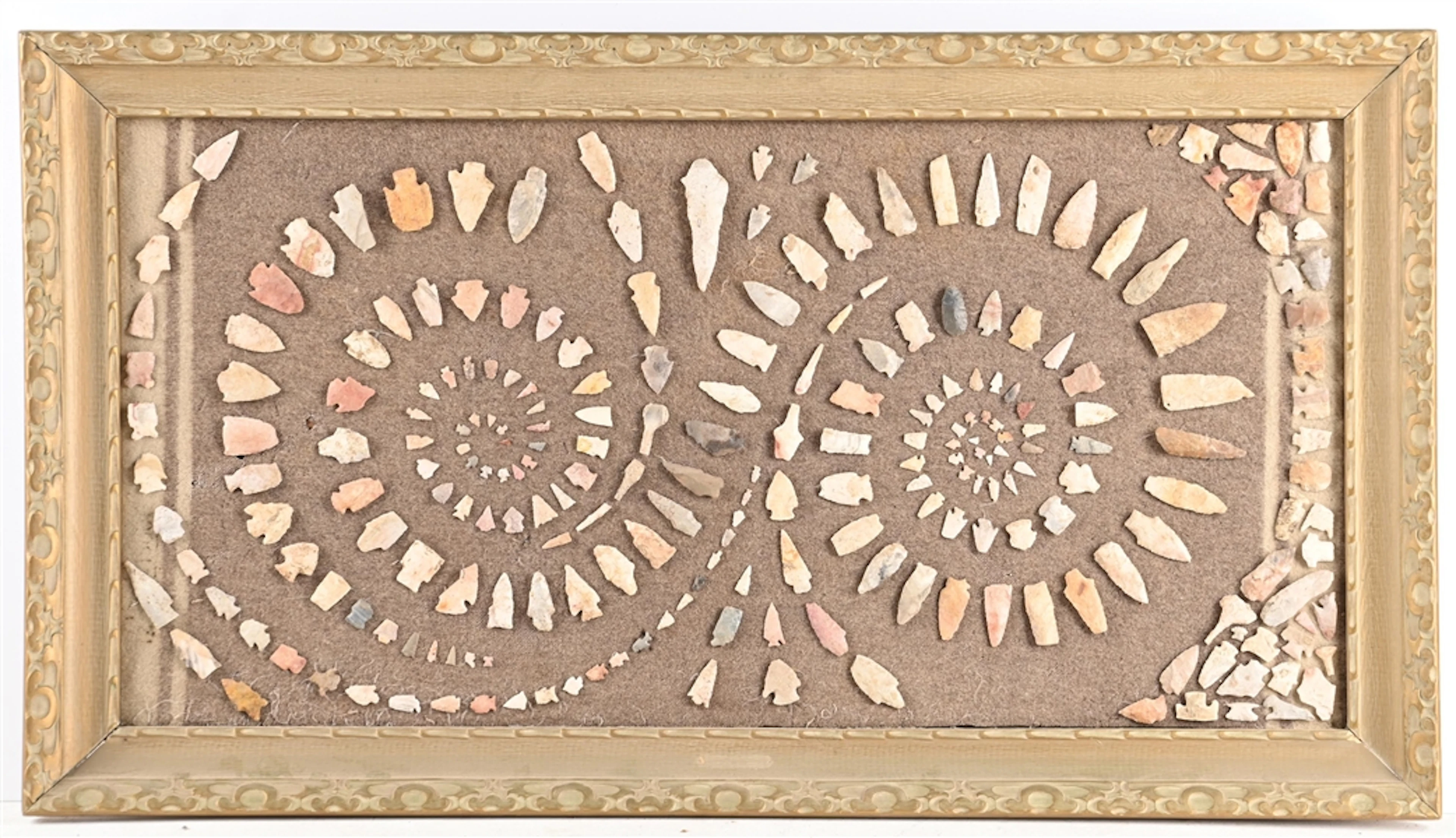 MASSIVE FRAMED COLLECTION OF ASSORTED NATIVE AMERICAN ARROWHEADS