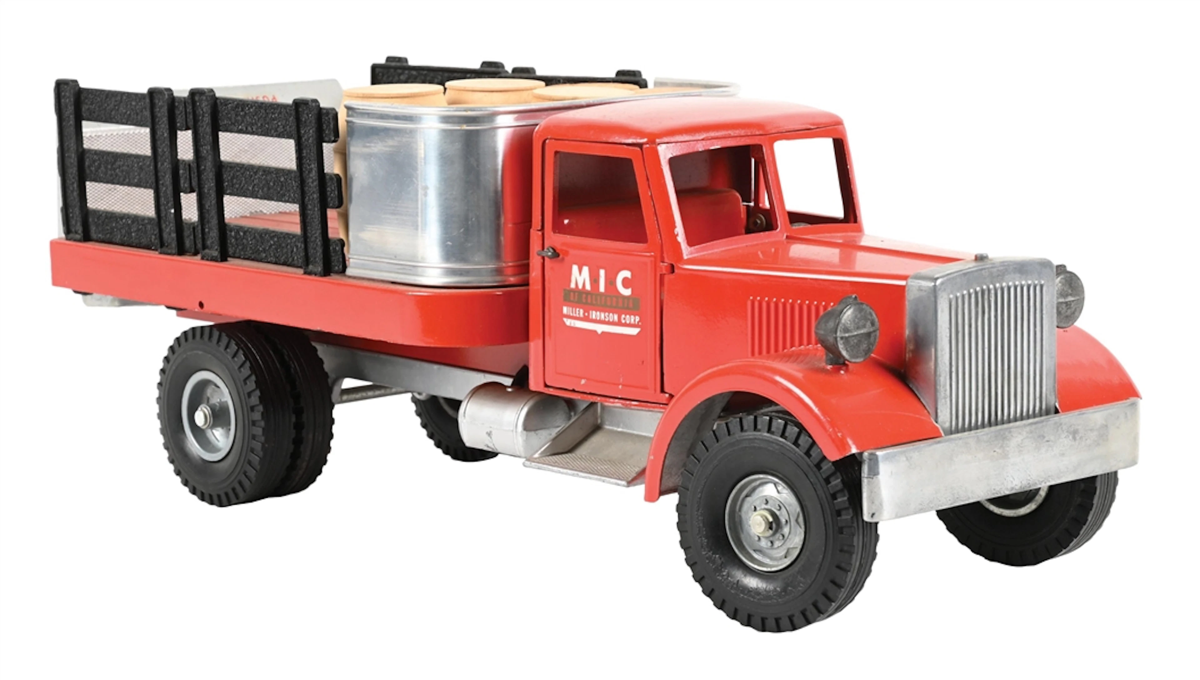 SMITH MILLER MIC LIFT GATE TRUCK WITH BARRELS