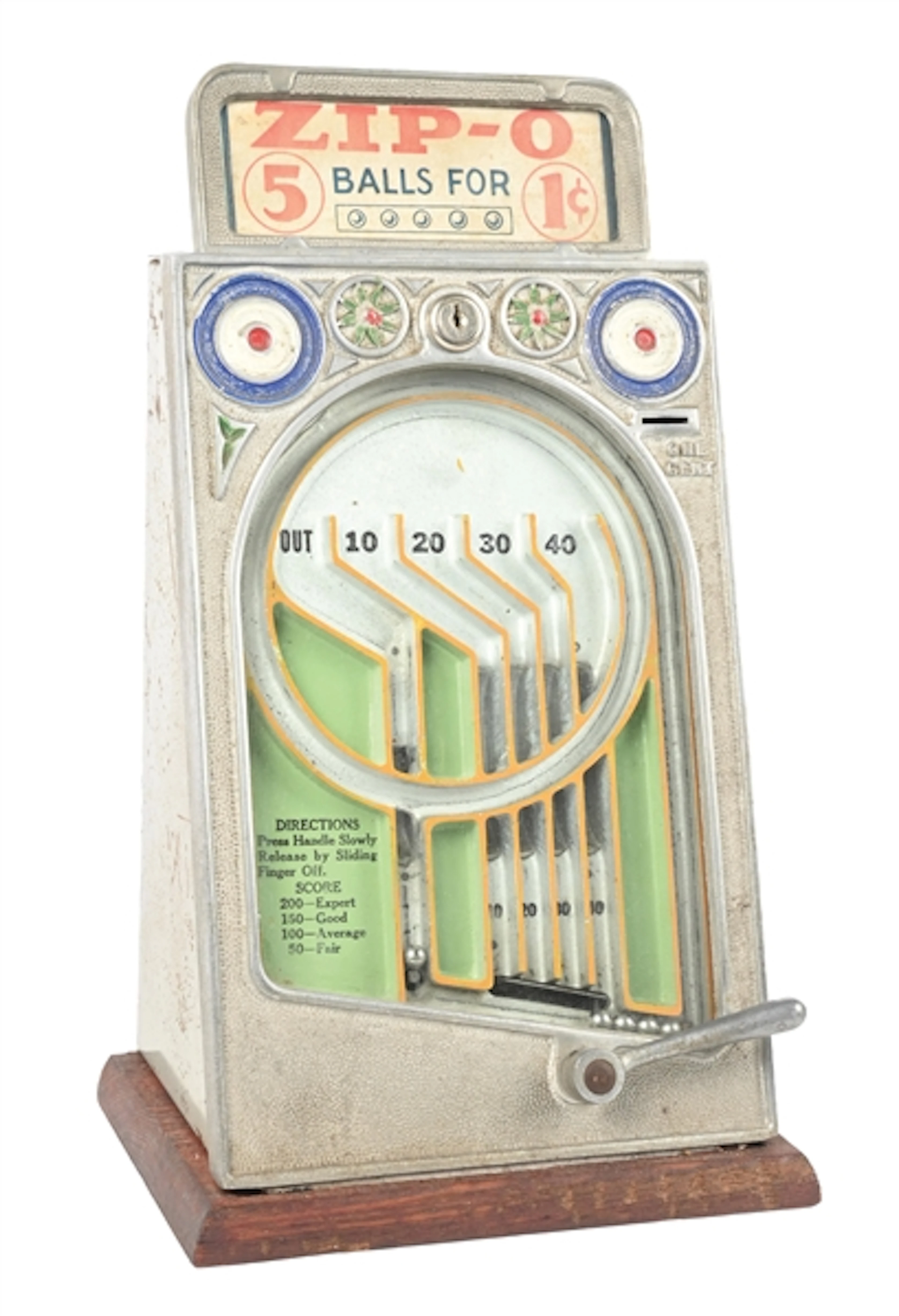 1¢ MIDWEST NOVELTY CO. ZIP-O SKILL GAME