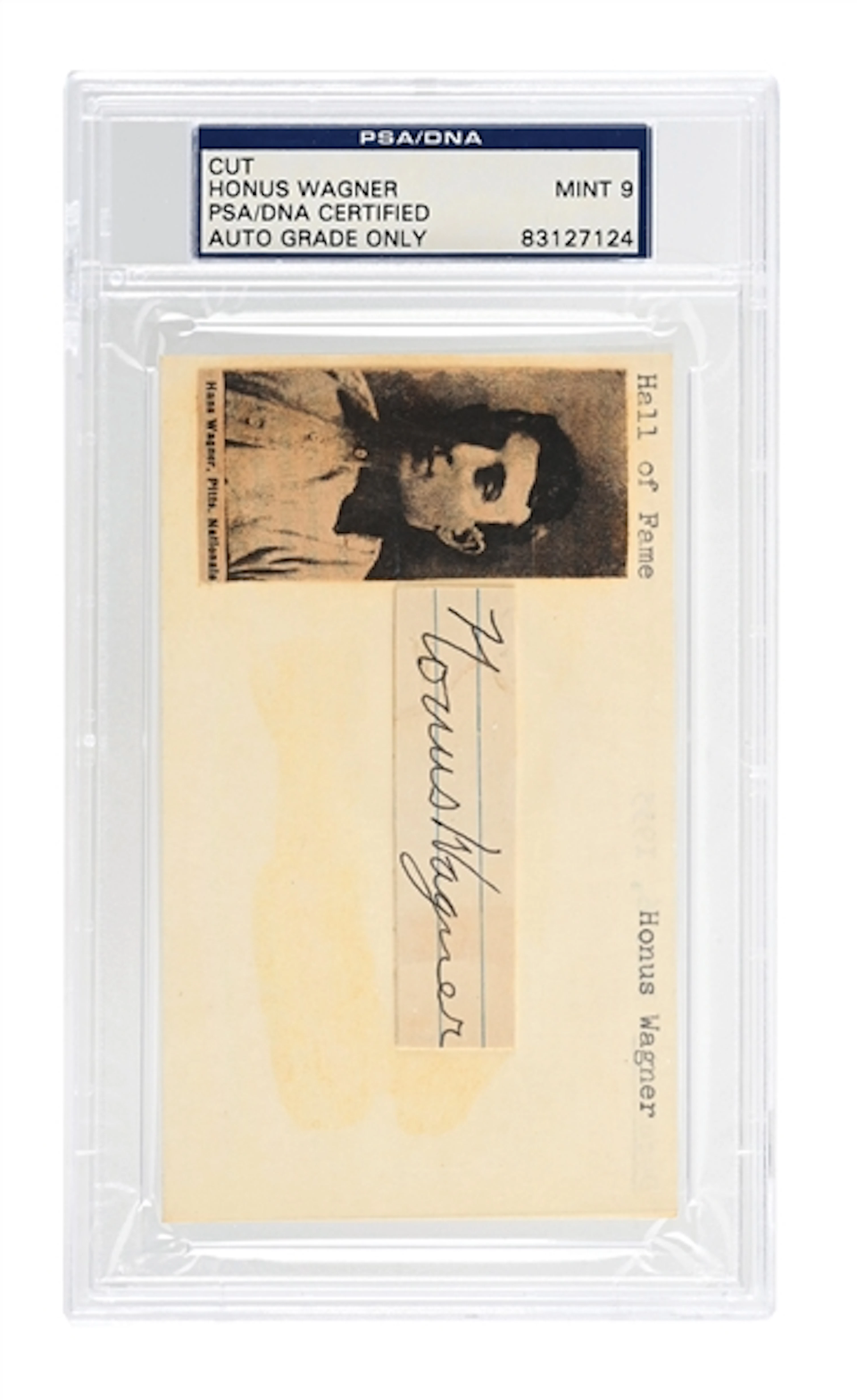 HONUS WAGNER HALL OF FAME CUT AUTOGRAPH