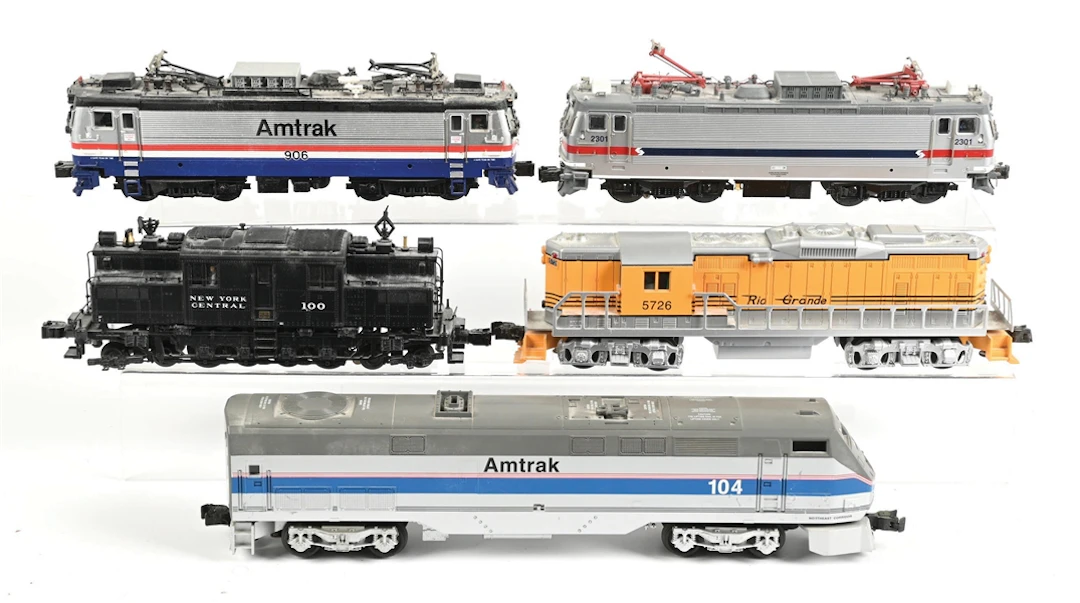 LOT OF 5: VARIOUS 0-GA. DIESEL AND ELECTRIC LOCOMOTIVES