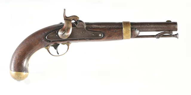 (A) US MODEL 1842 PERCUSSION PISTOL BY IRA N. JOHNSON.